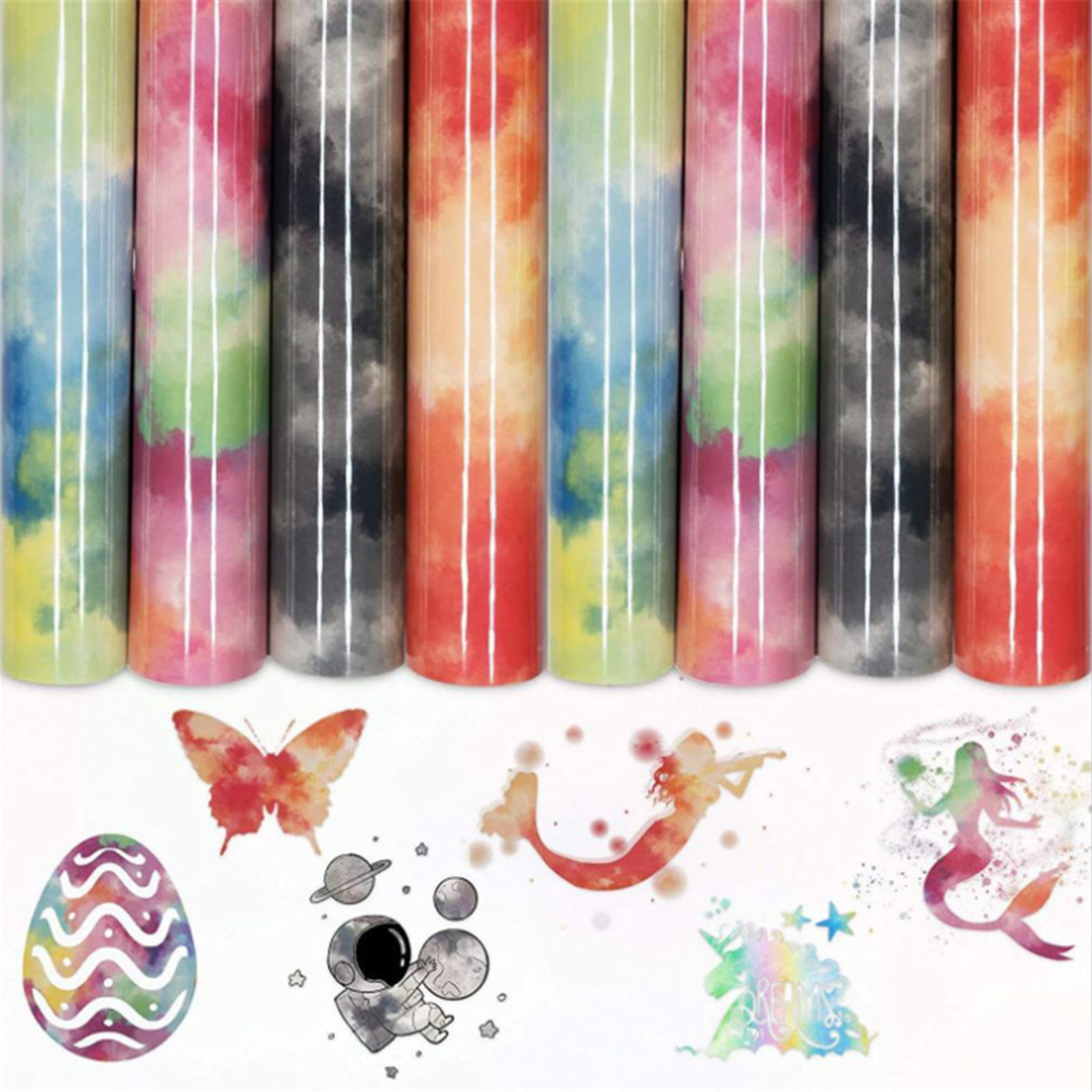 Picture of PU Thermal Transfer Sheet Paper For DIY Craft Multicolor Rectangle Tie-Dye 30.5cm x 25cm