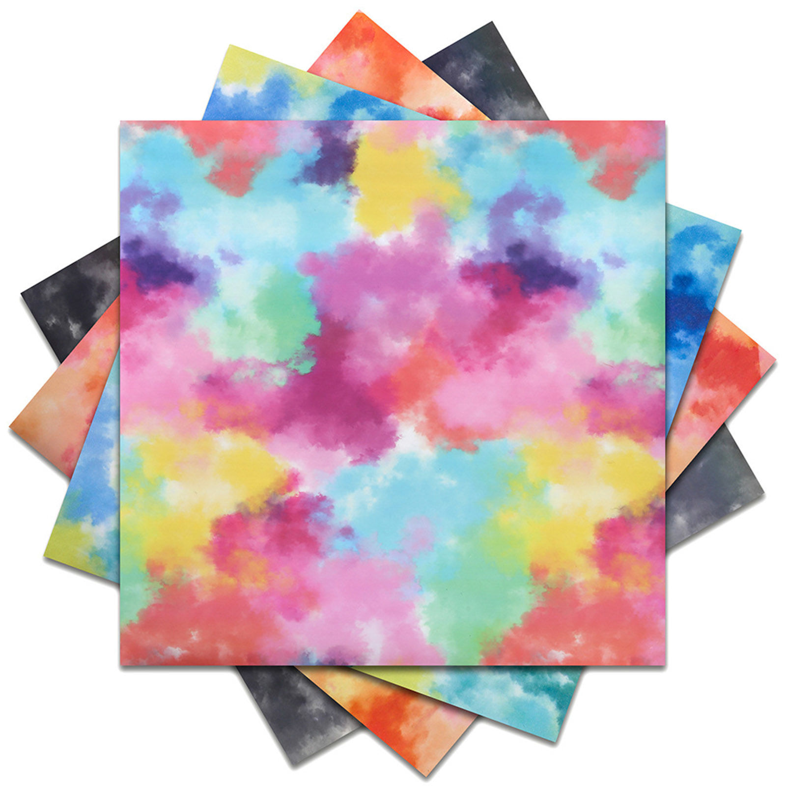 Picture of PU Thermal Transfer Sheet Paper For DIY Craft Multicolor Rectangle Tie-Dye 30.5cm x 25cm
