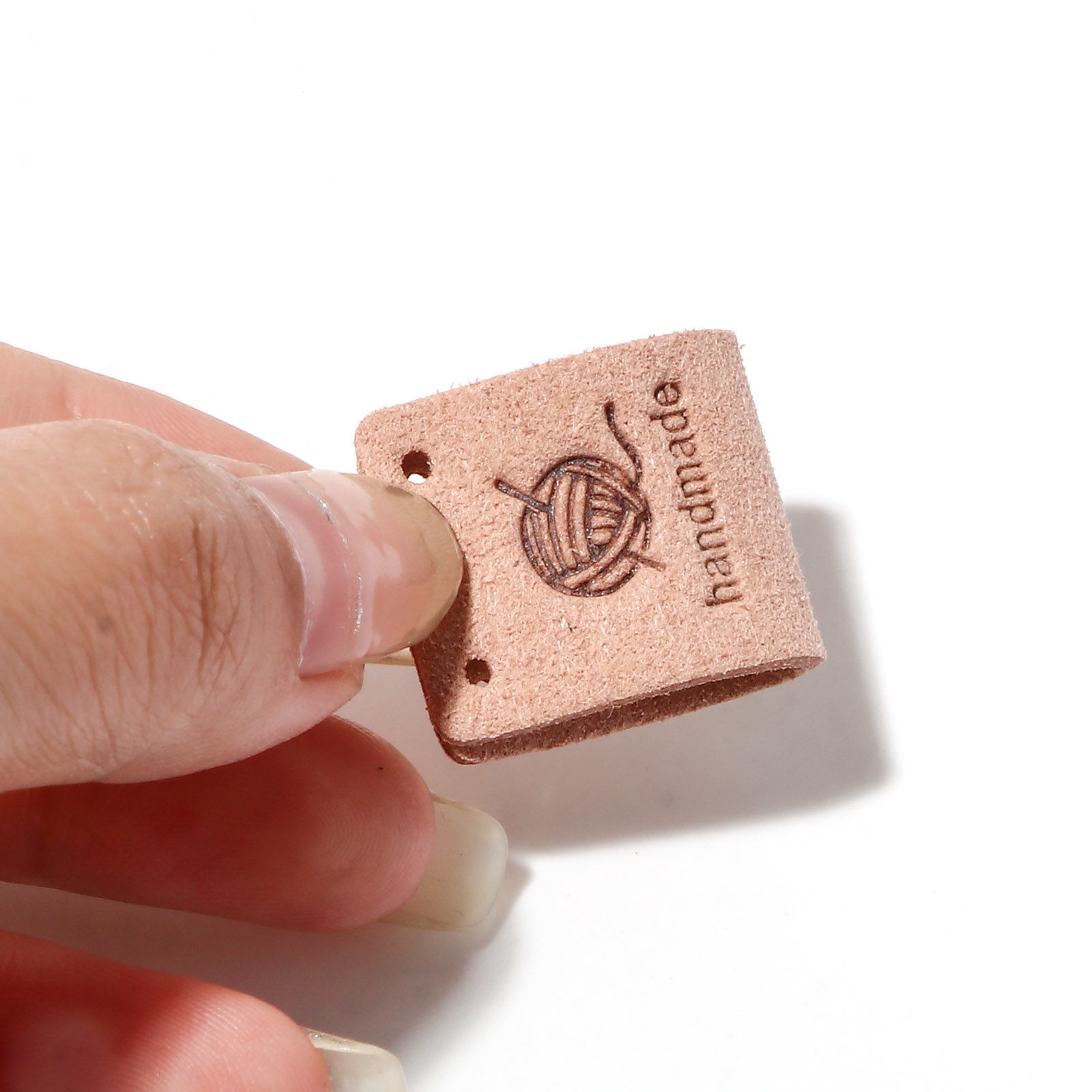 Picture of PU Leather Label Tags Rectangle Multicolor " Handmade " 5cm x 2cm