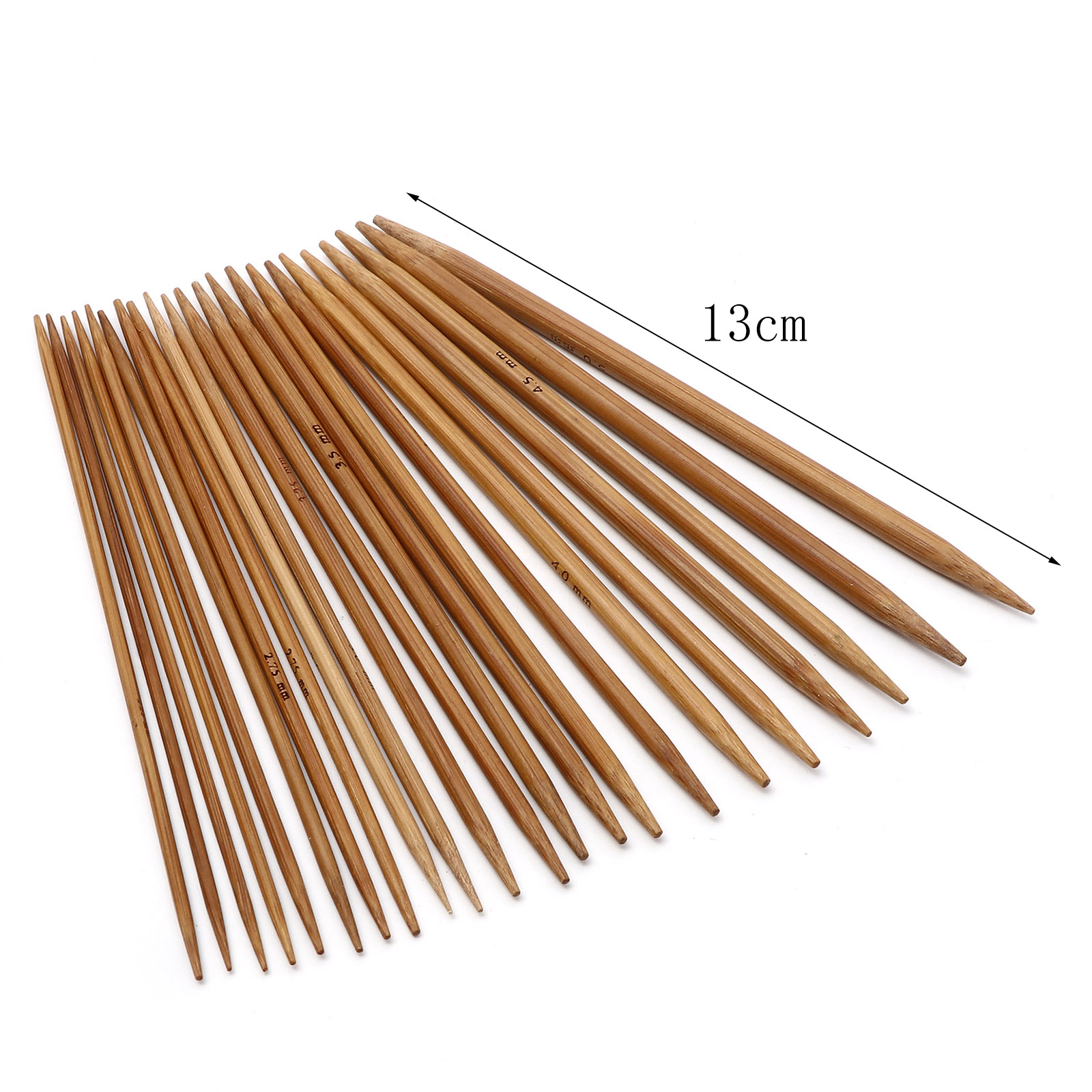 Picture of Natural Bamboo Double Pointed Knitting Needles Brown 13cm(5 1/8") long