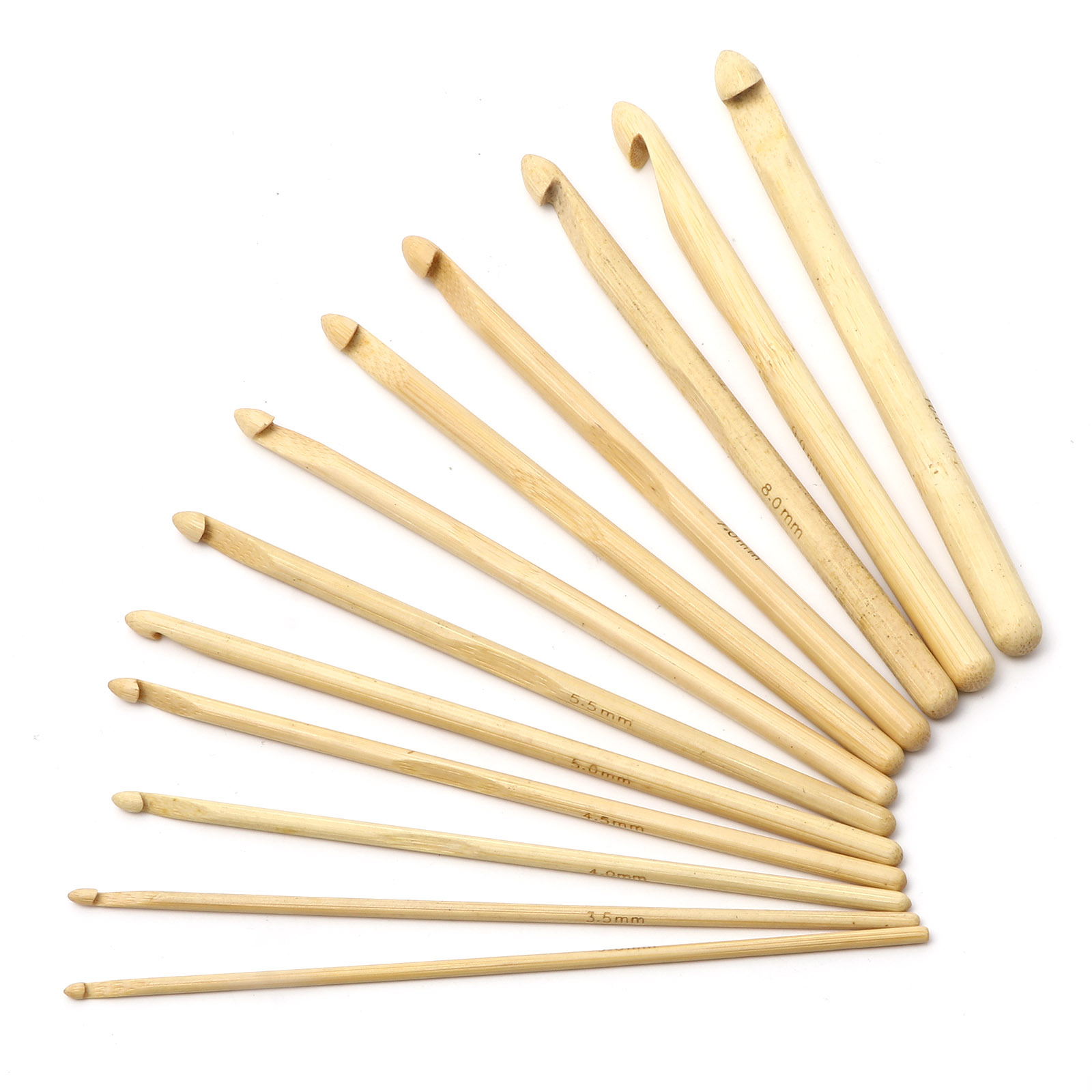 Picture of Natural Bamboo Crochet Hooks Needles Beige 15cm(5 7/8") long