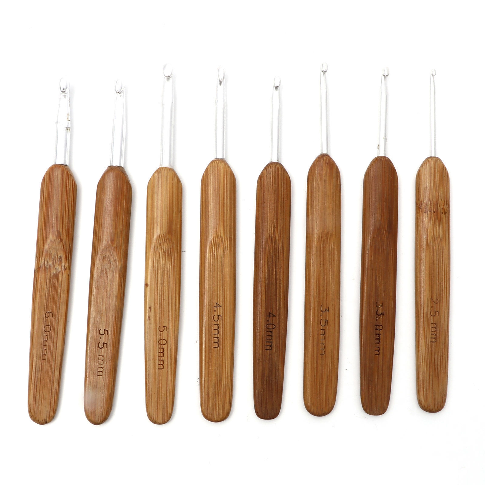 Bild von Natürliches Bambus Häkelnadel Versilbert 13.5cm lang, 1 Stück
