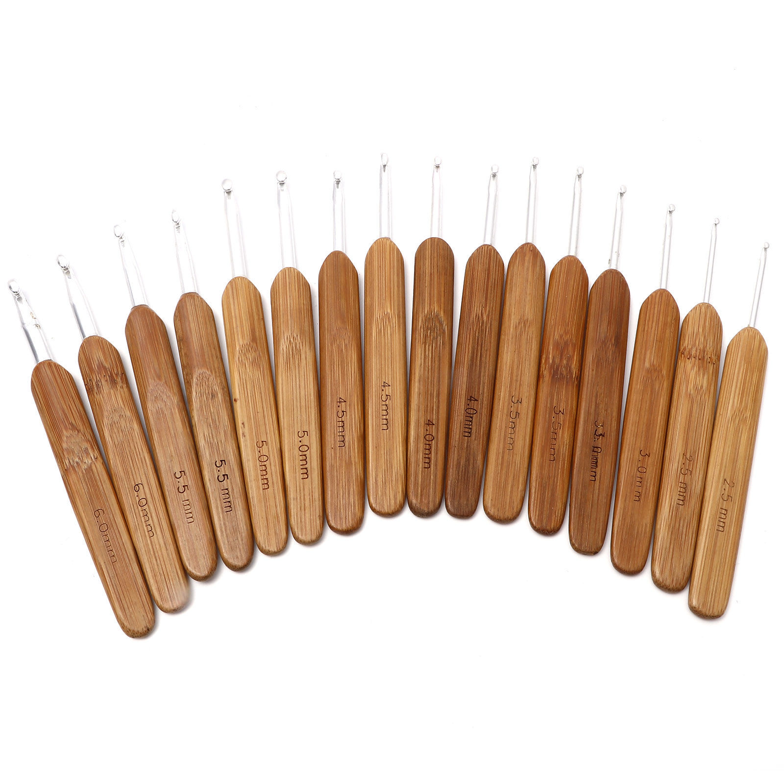 Bild von Natürliches Bambus Häkelnadel Versilbert 13.5cm lang, 1 Stück