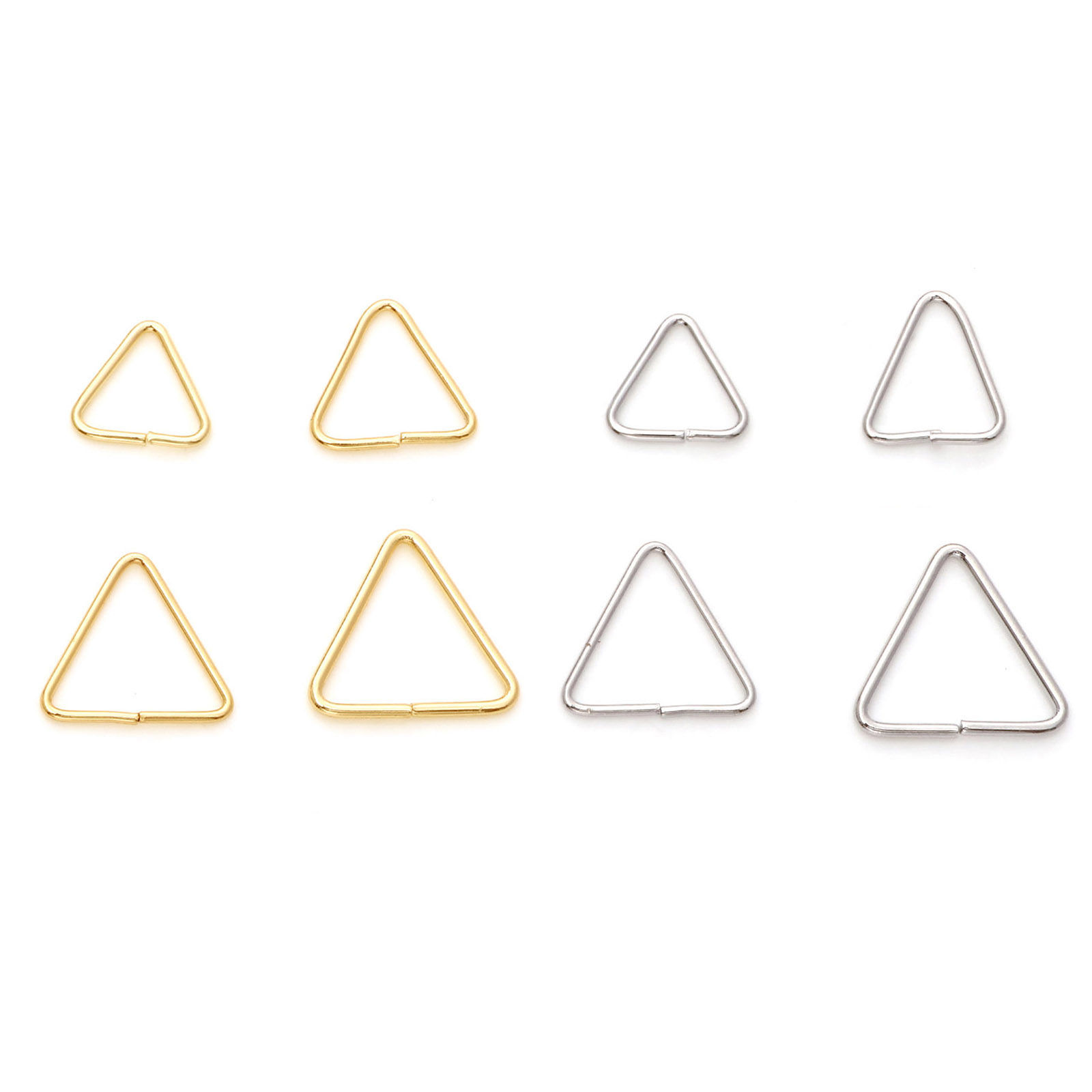 Imagen de 10 Unidades Latón Abierto Argollas Oro Real Chapado Triángulo