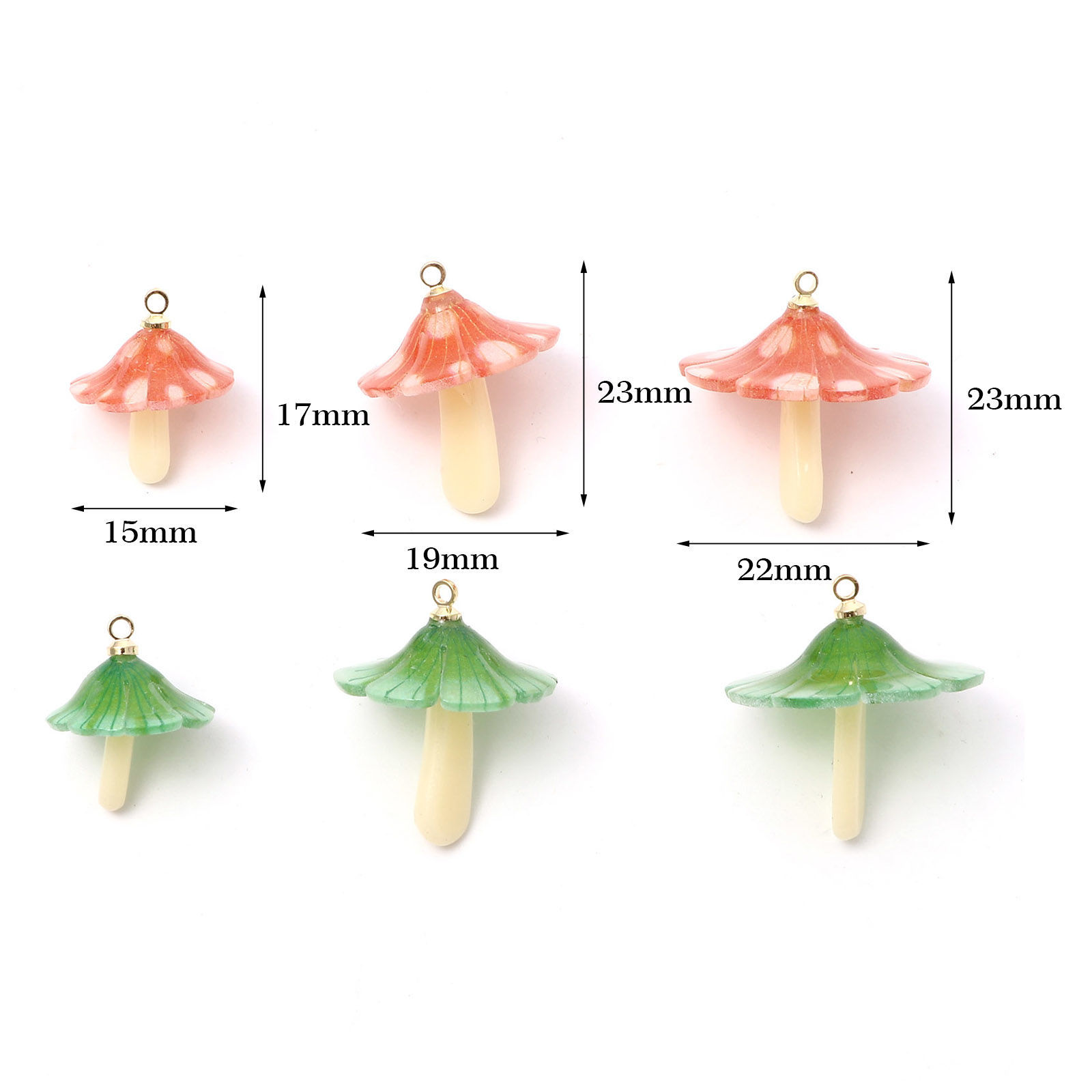 Picture of Acrylic 3D Charms Mushroom Multicolor