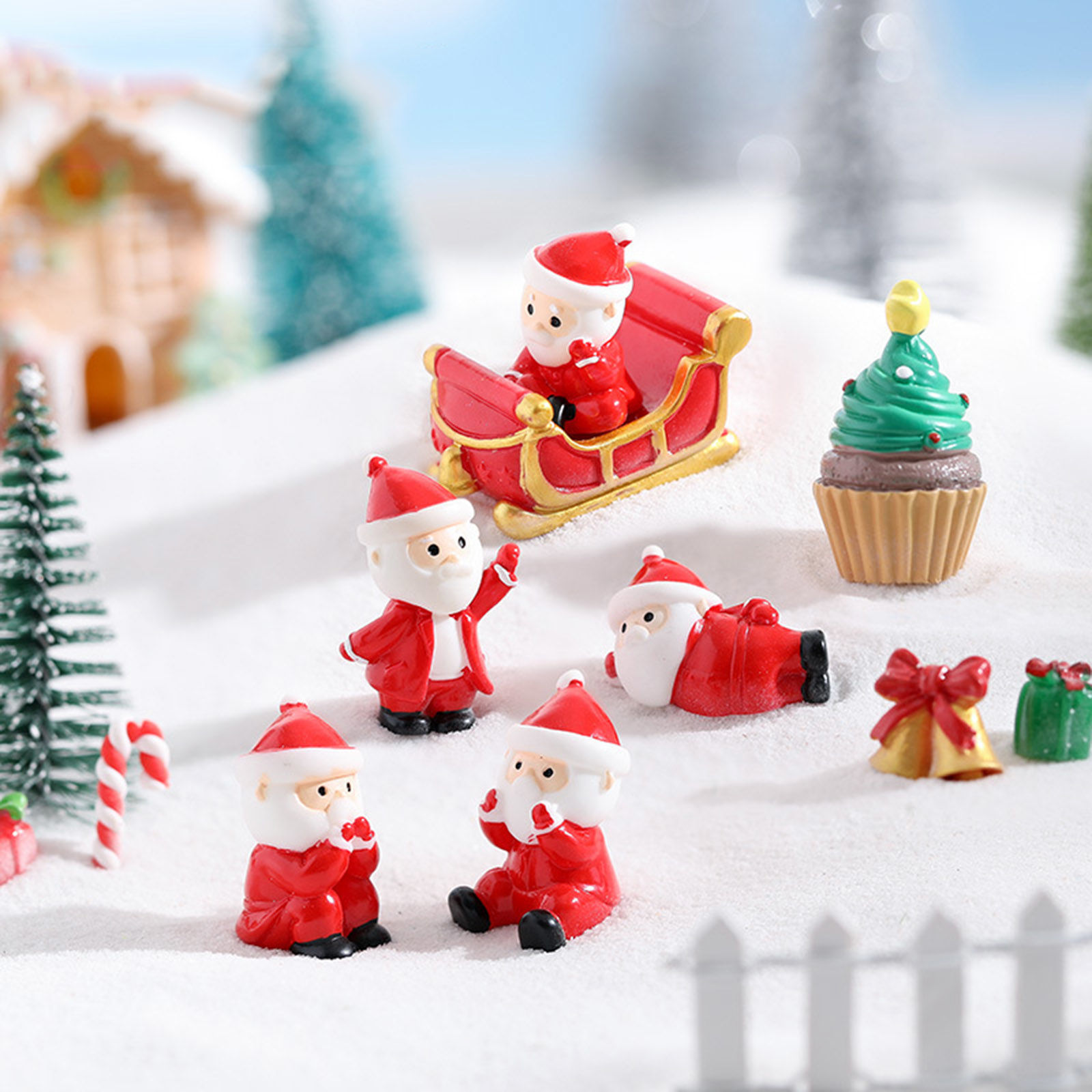 Image de Micro Paysage Miniature Décoration de la Maison en Résine Noël Père Noël