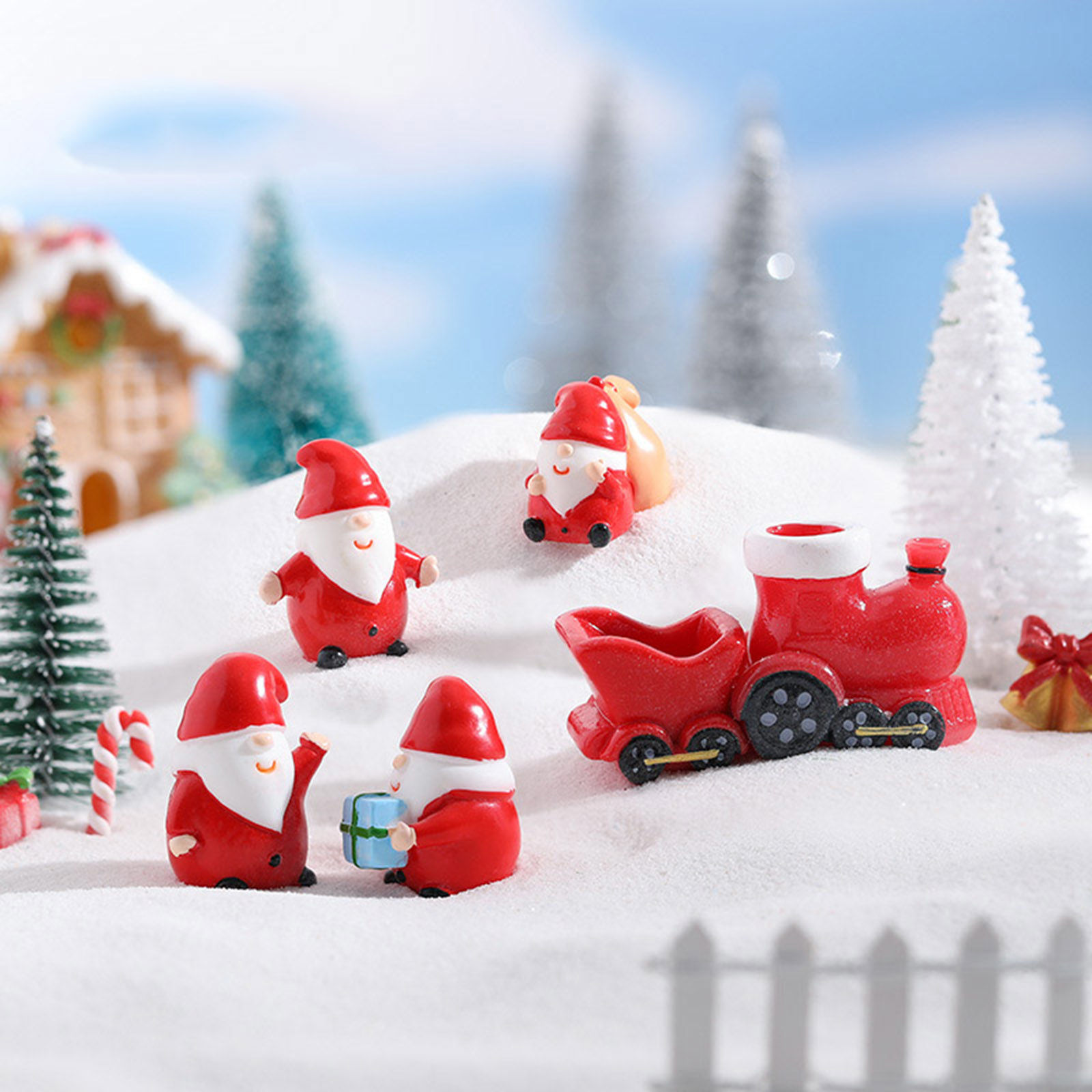 Image de Micro Paysage Miniature Décoration de la Maison en Résine Noël Père Noël