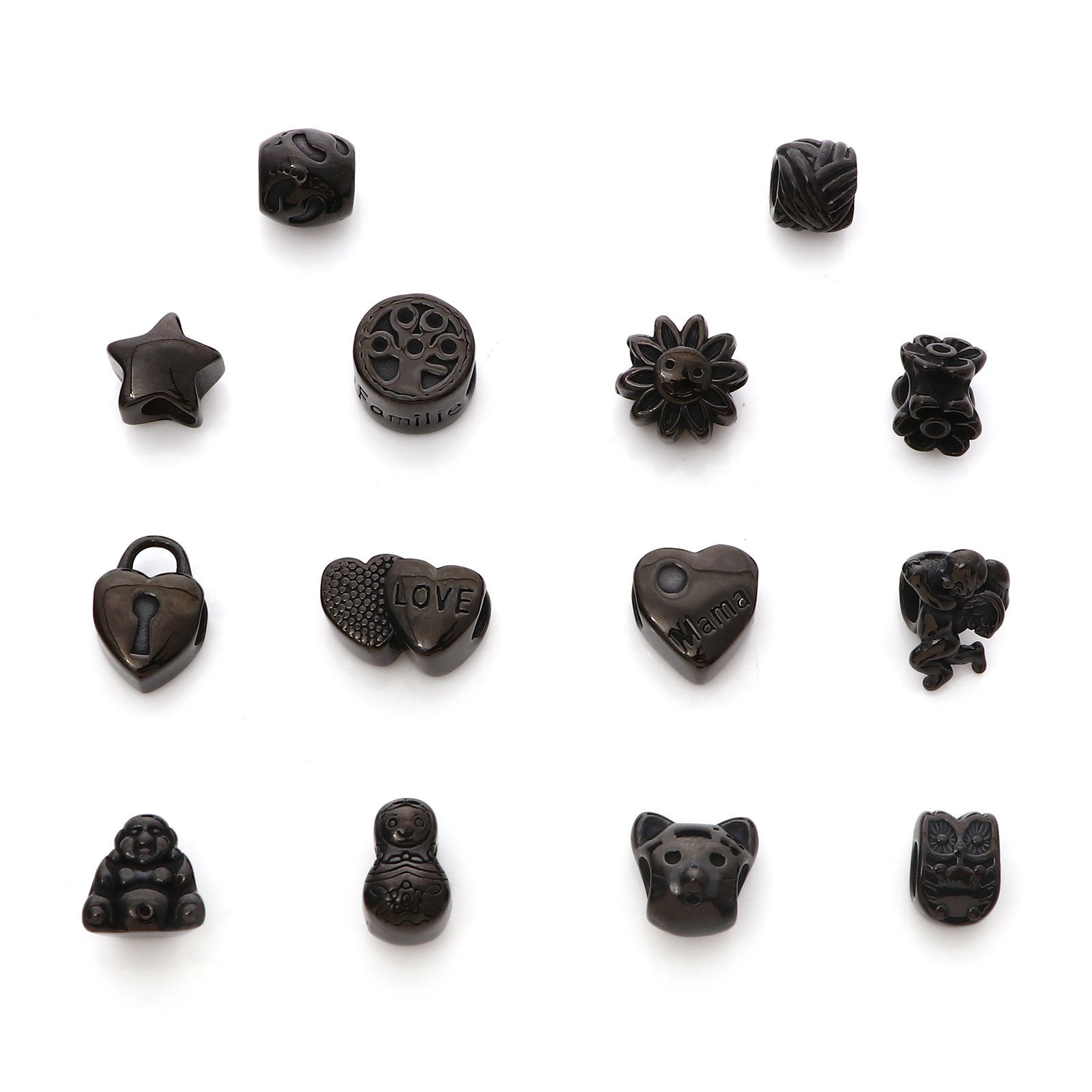 Immagine di 304 Acciaio Inossidabile Perline Nero 1 Pz