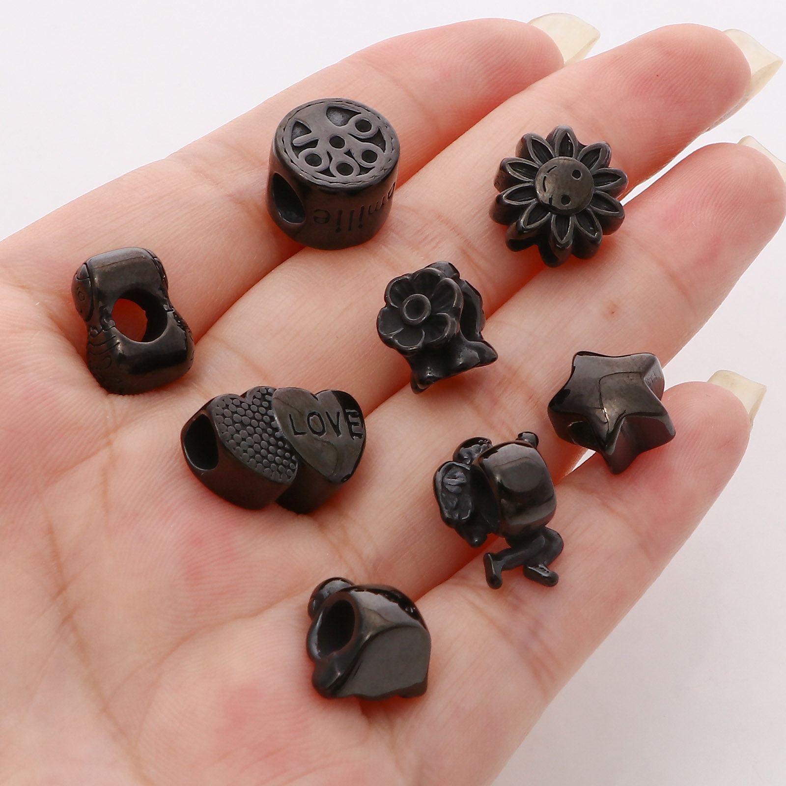 Immagine di 304 Acciaio Inossidabile Perline Nero 1 Pz