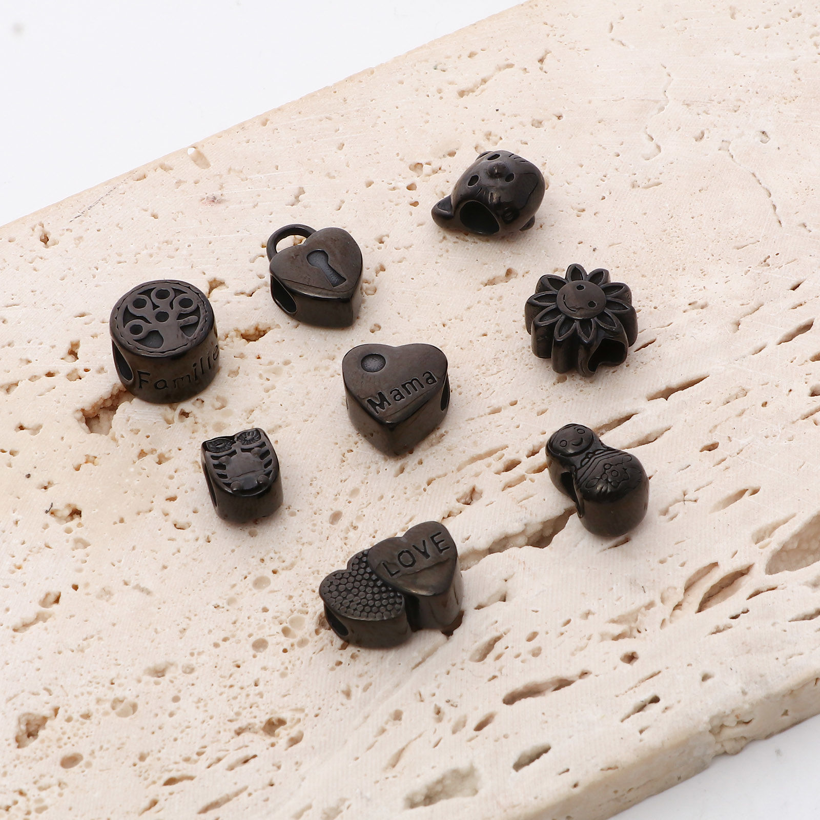 Immagine di 304 Acciaio Inossidabile Perline Nero 1 Pz