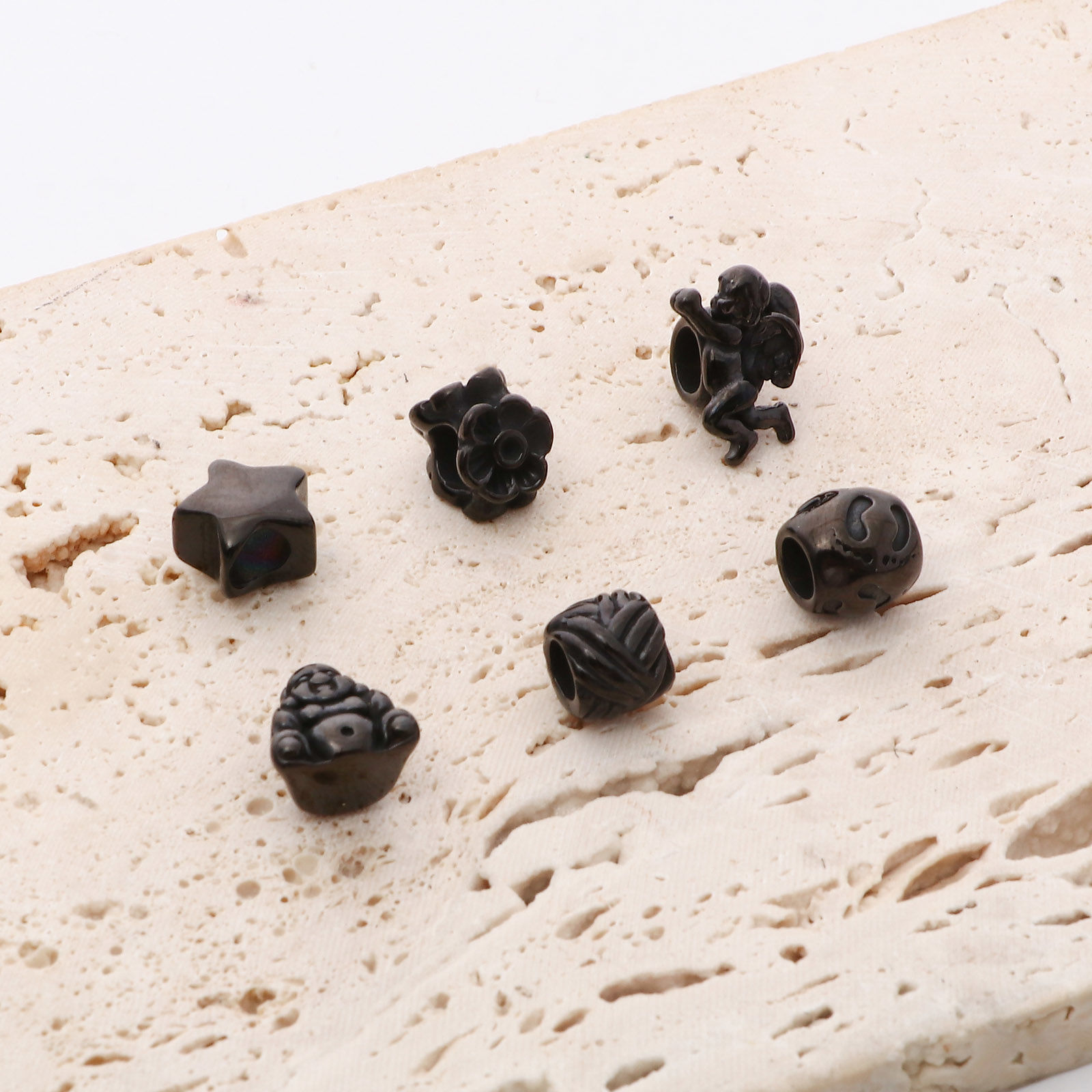 Immagine di 304 Acciaio Inossidabile Perline Nero 1 Pz