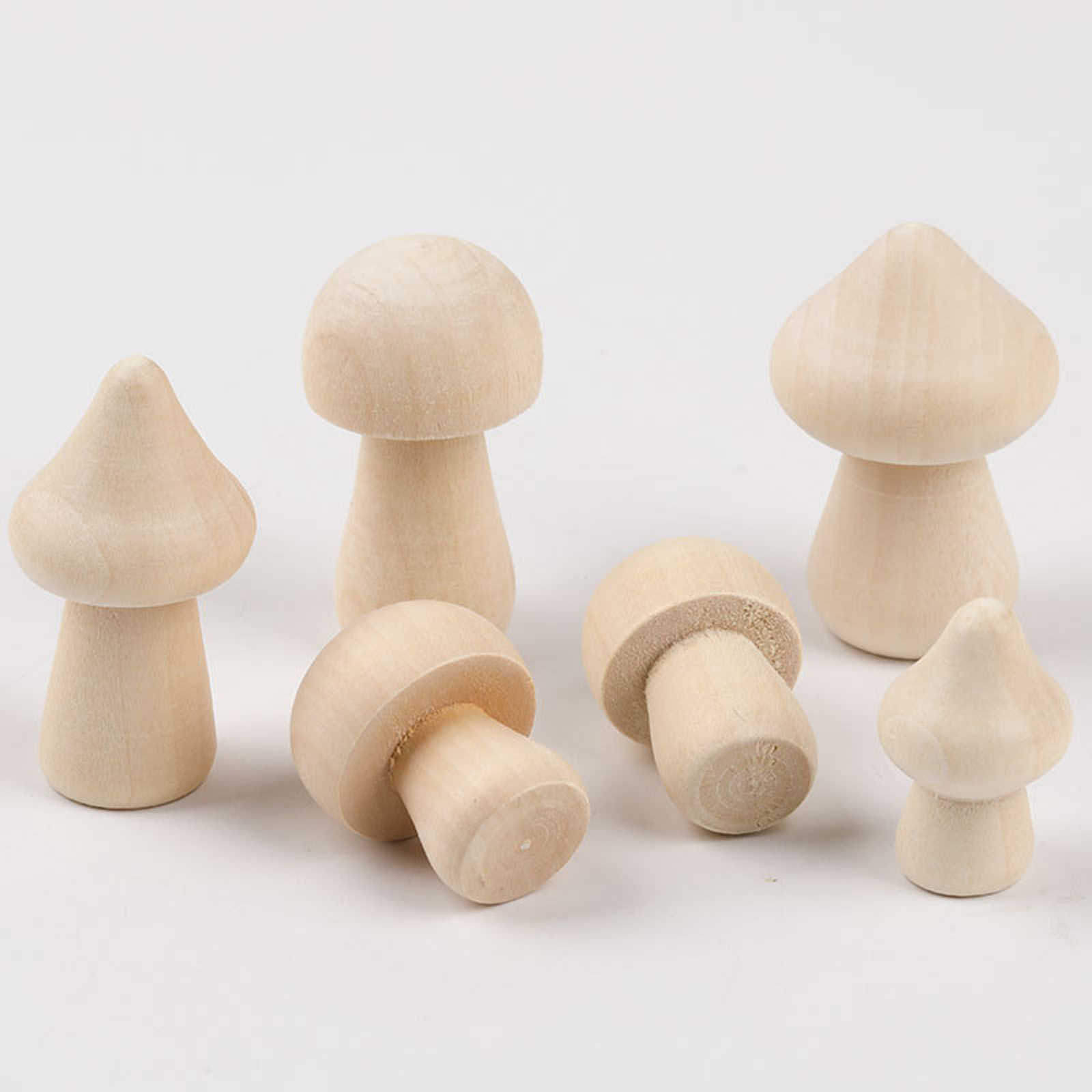 Picture of Natural Wood DIY Painting Handmade Home Decoration Craft Materials Accessories Original Color Mushroom