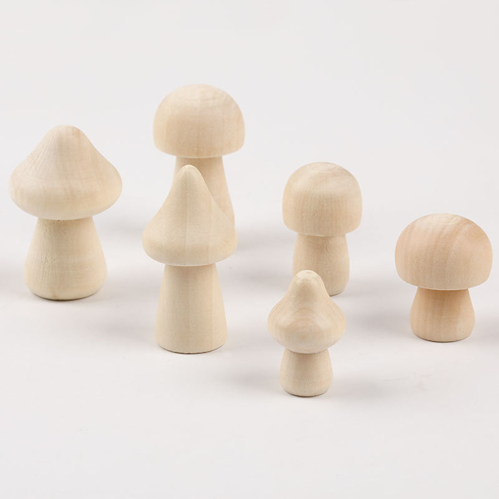 Picture of Natural Wood DIY Painting Handmade Home Decoration Craft Materials Accessories Original Color Mushroom