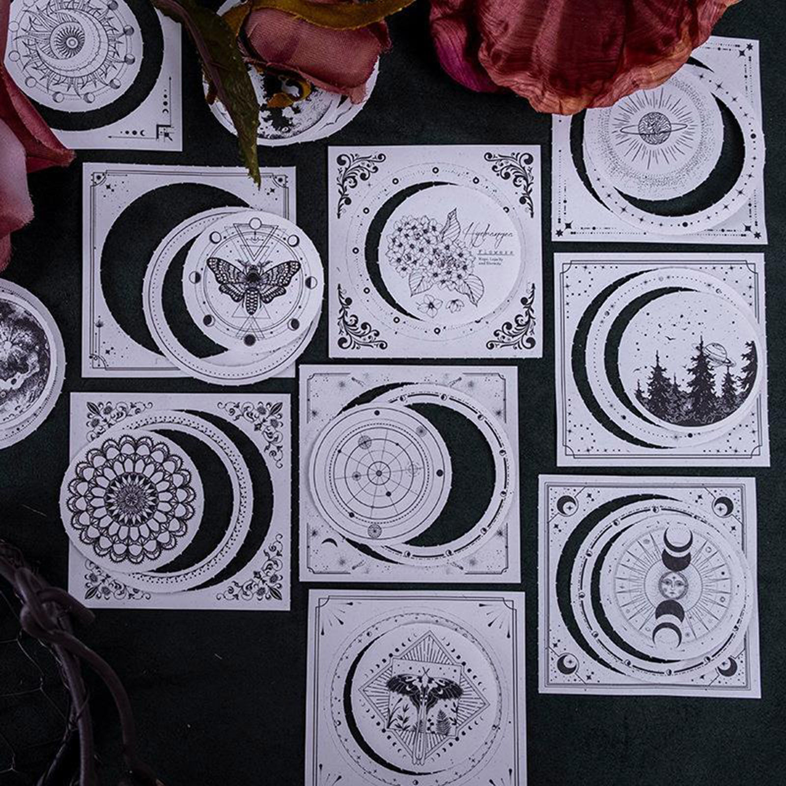 紙 宇宙銀河シリーズ 付箋紙 黒 + 白 10.5cm x 7.5cm、 1 パック ( 30 個/パック) の画像