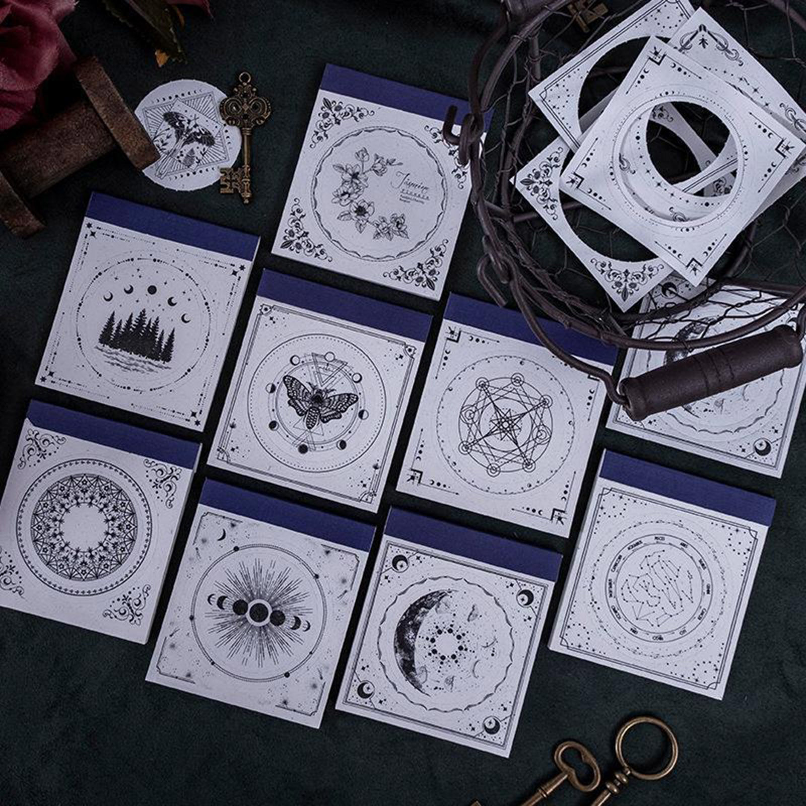 紙 宇宙銀河シリーズ 付箋紙 黒 + 白 10.5cm x 7.5cm、 1 パック ( 30 個/パック) の画像