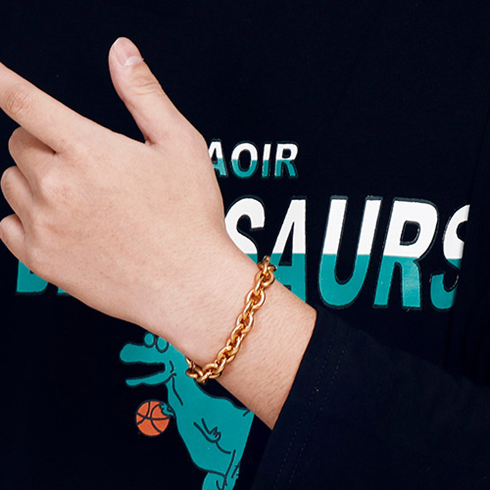 Bild von 304 Edelstahl Einfach Gliederkette Kette Armband Bunt 1 Strang