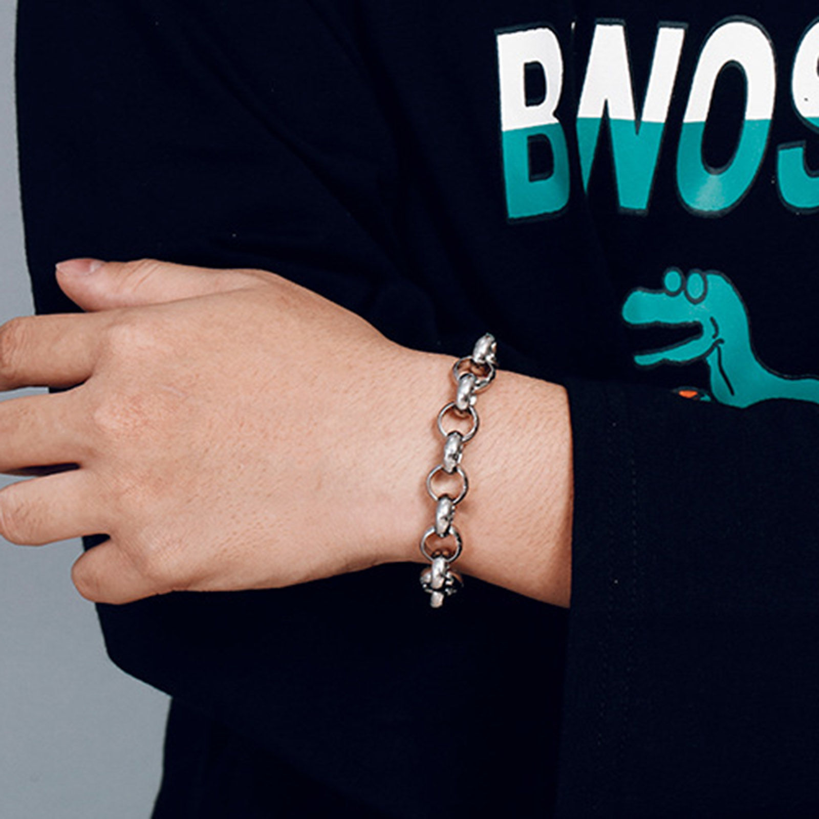 Picture of 304 Stainless Steel Simple Rolo Chain Bracelets Multicolor