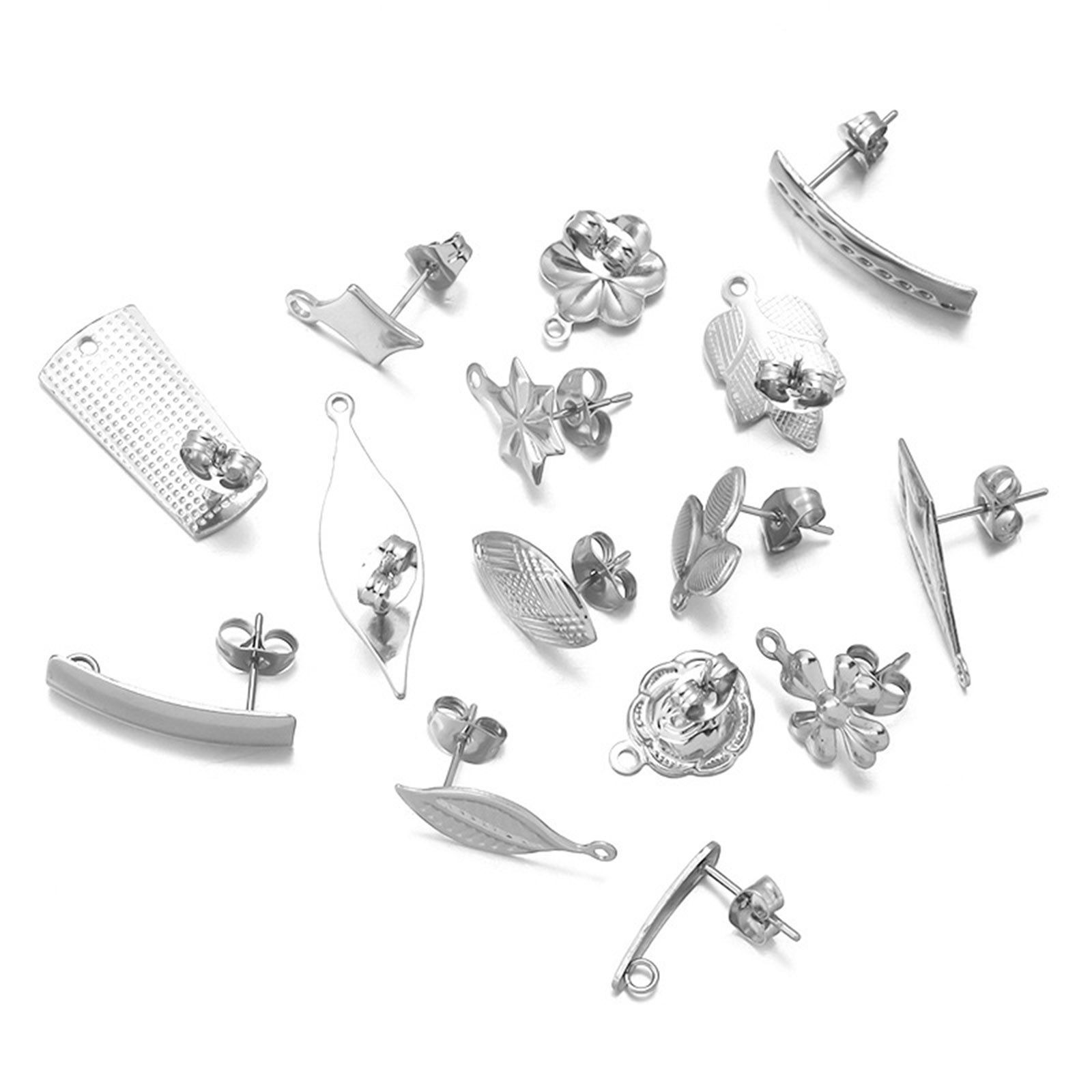 Picture of 304 Stainless Steel Ear Post Stud Earrings Silver Tone