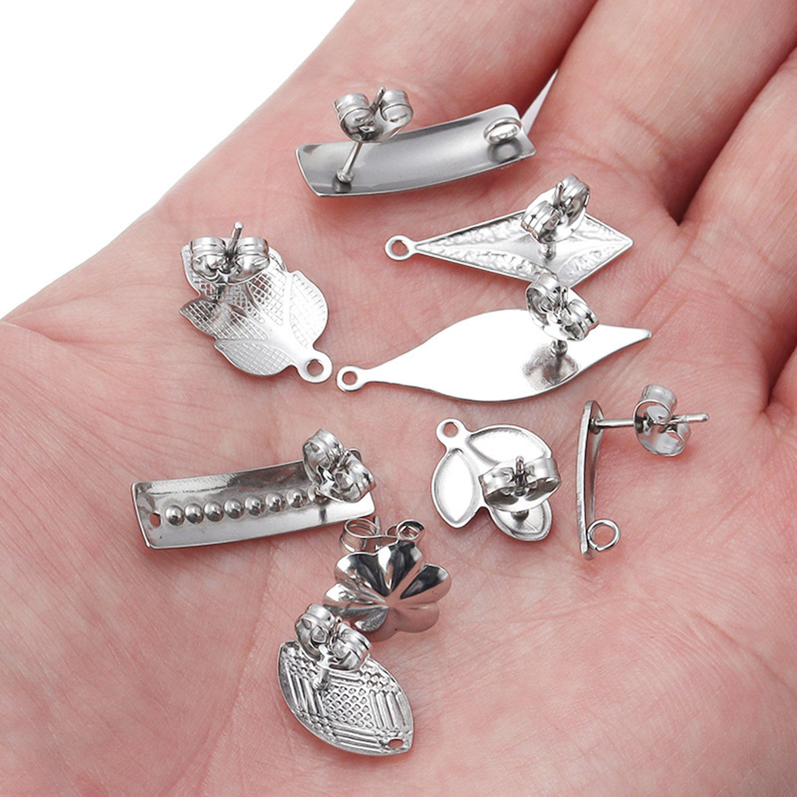 Picture of 304 Stainless Steel Ear Post Stud Earrings Silver Tone