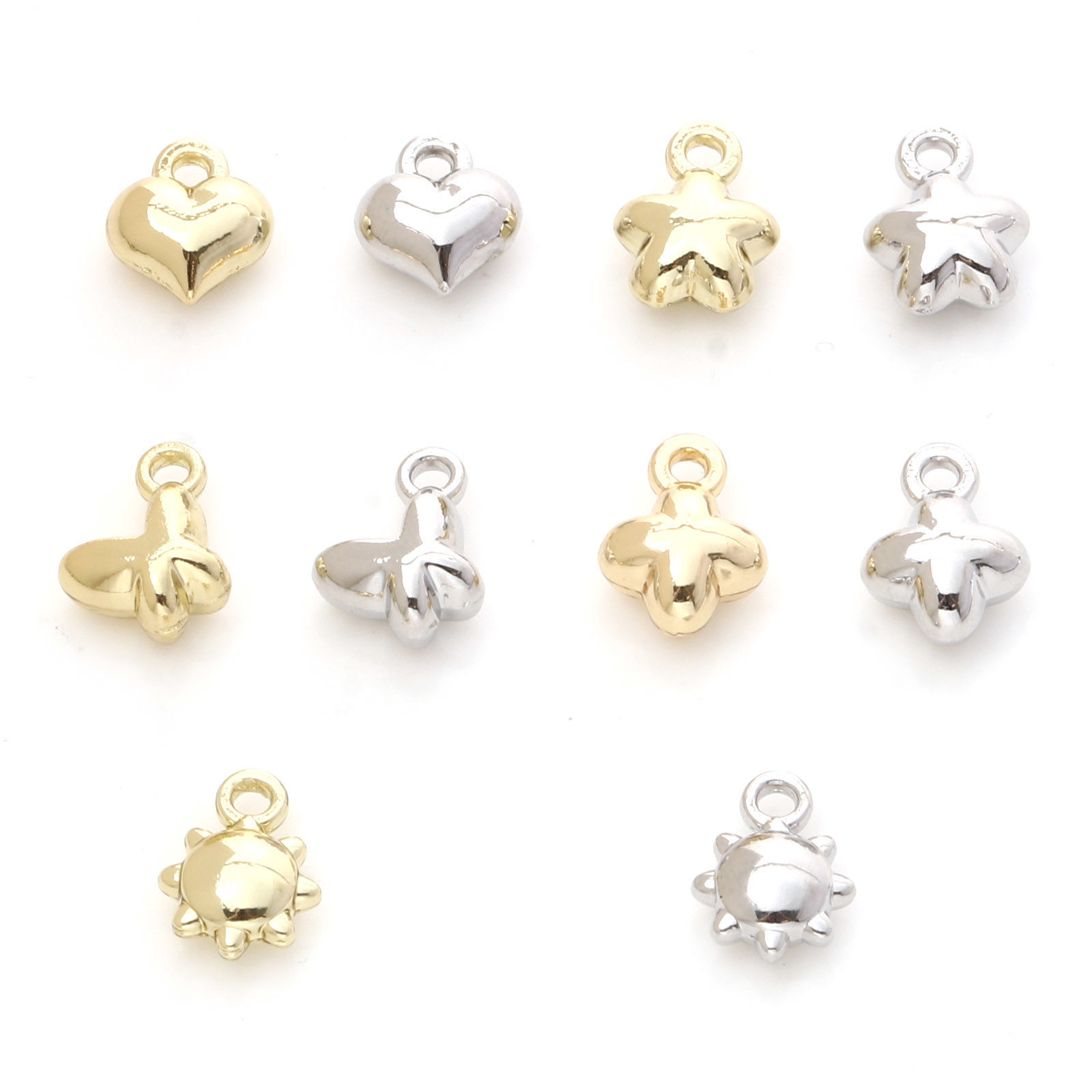 Изображение Цинковый Сплав Подвески Разноцветный Трехмерный 10 ШТ