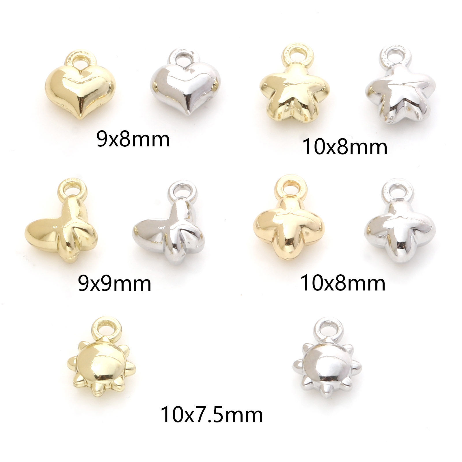 Изображение Цинковый Сплав Подвески Разноцветный Трехмерный 10 ШТ