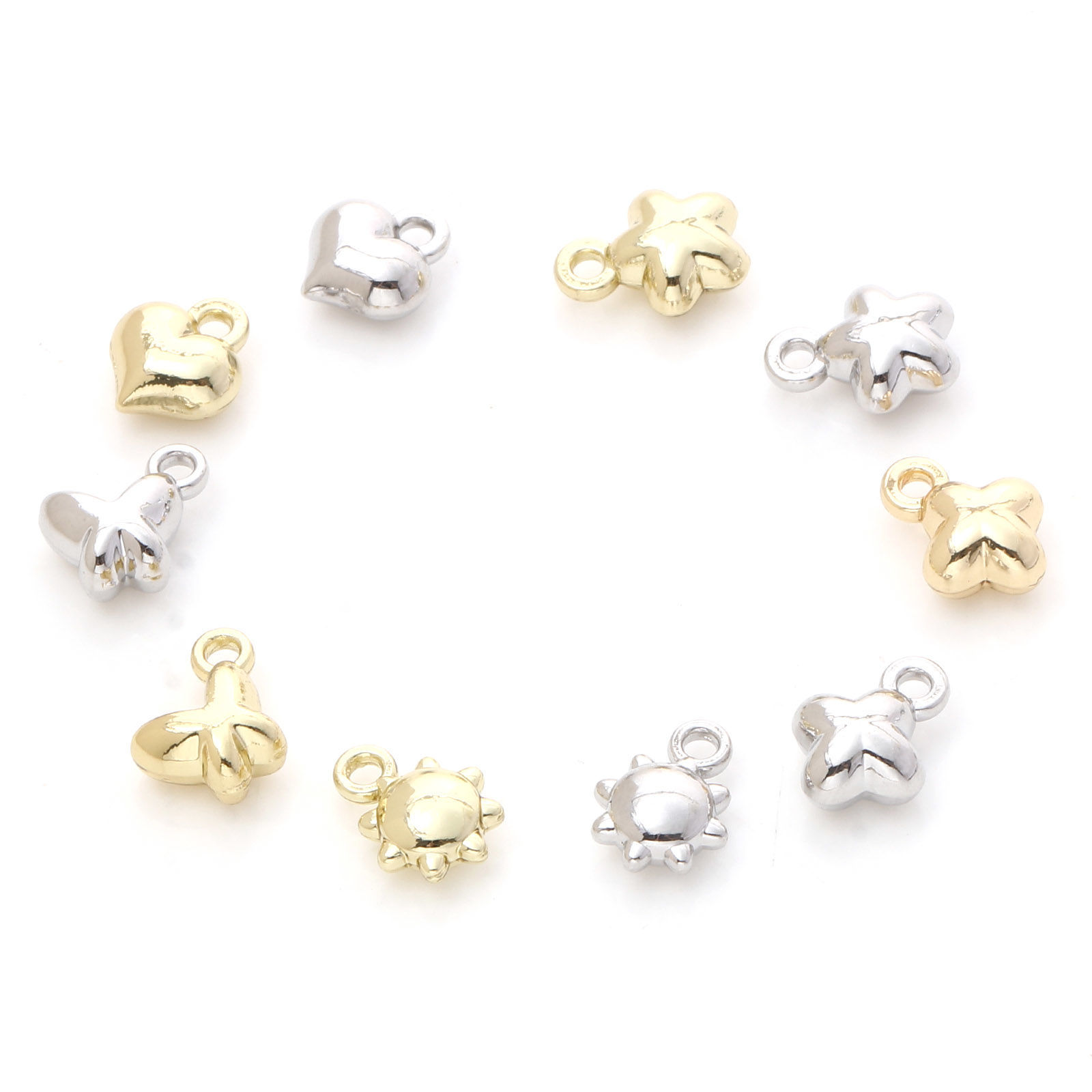 Изображение Цинковый Сплав Подвески Разноцветный Трехмерный 10 ШТ