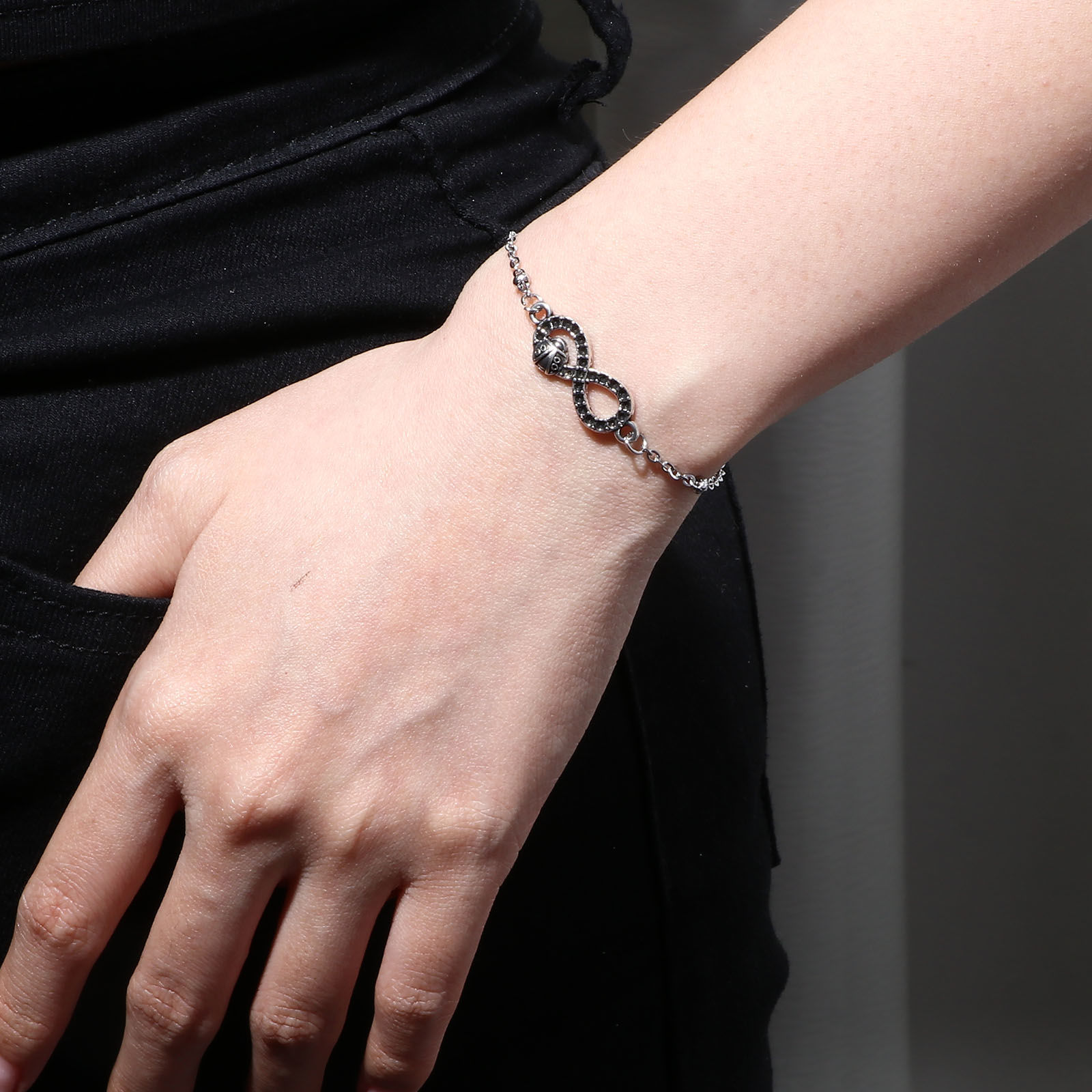 Bild von 304 Edelstahl Schmuckkette Kette Halbfertige Armbänder für die Herstellung von handgefertigtem Schmuck Silberfarbe 17cm lang, 1 Strang