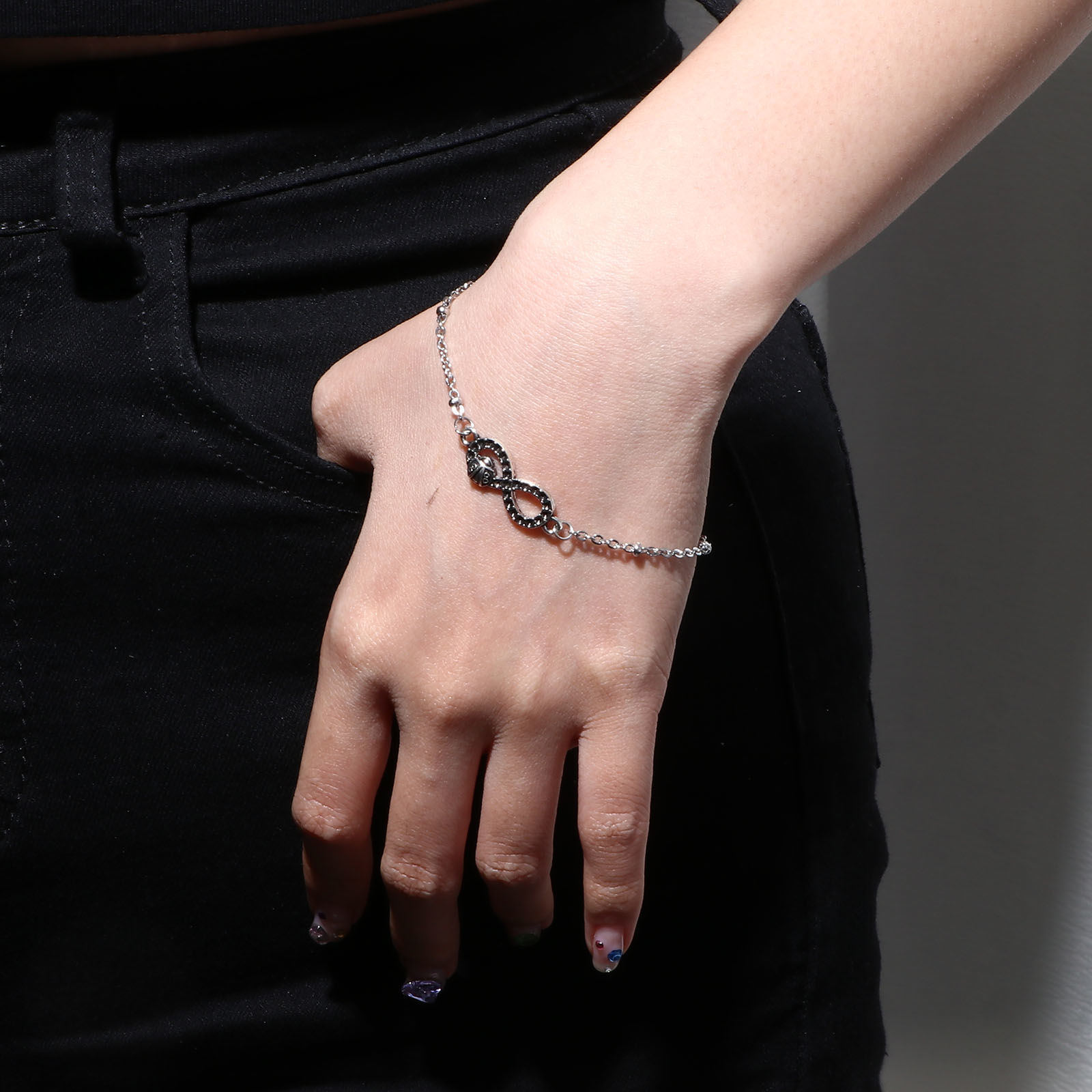 Bild von 304 Edelstahl Schmuckkette Kette Halbfertige Armbänder für die Herstellung von handgefertigtem Schmuck Silberfarbe 17cm lang, 1 Strang