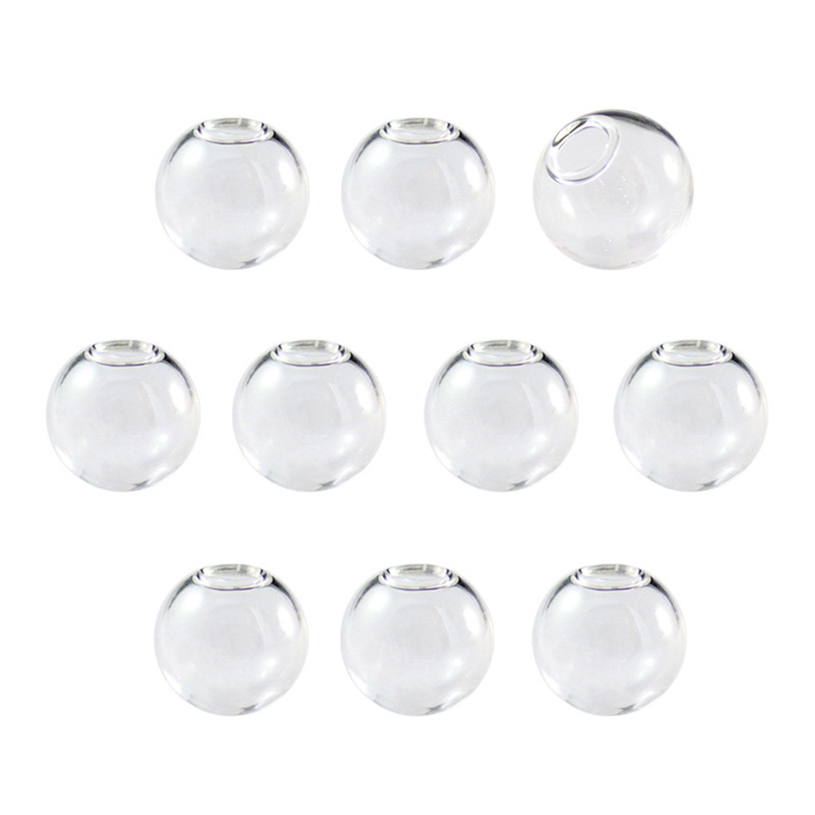 Bild von Glaskugel Flasche Für Ohrring Ring Halskette Einzeln Loch Transparent 5 Stück