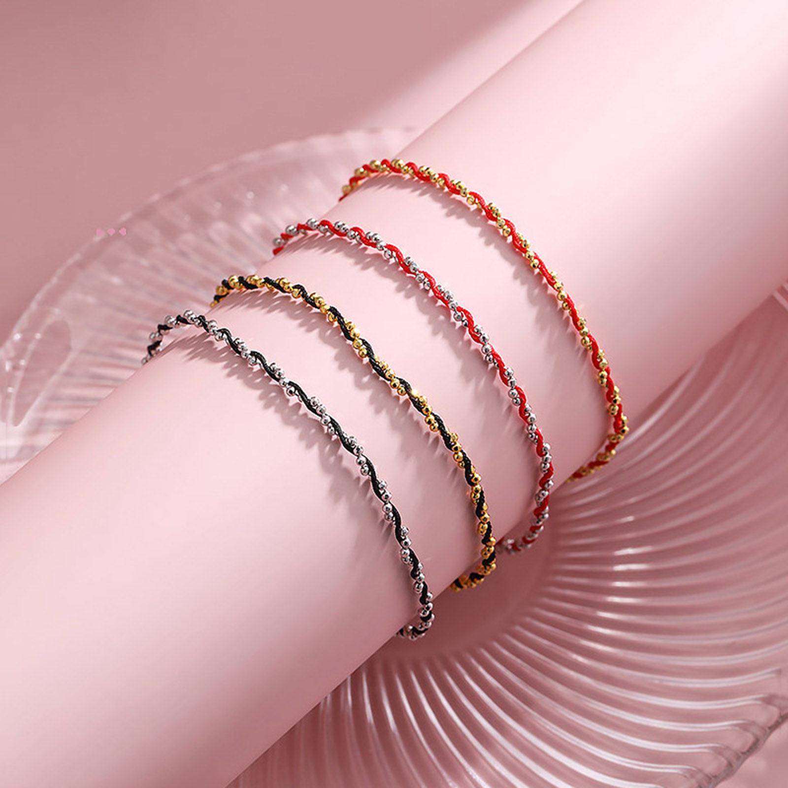 Picture of Brass Simple Braided Bracelets Multicolor 15cm(5 7/8") long