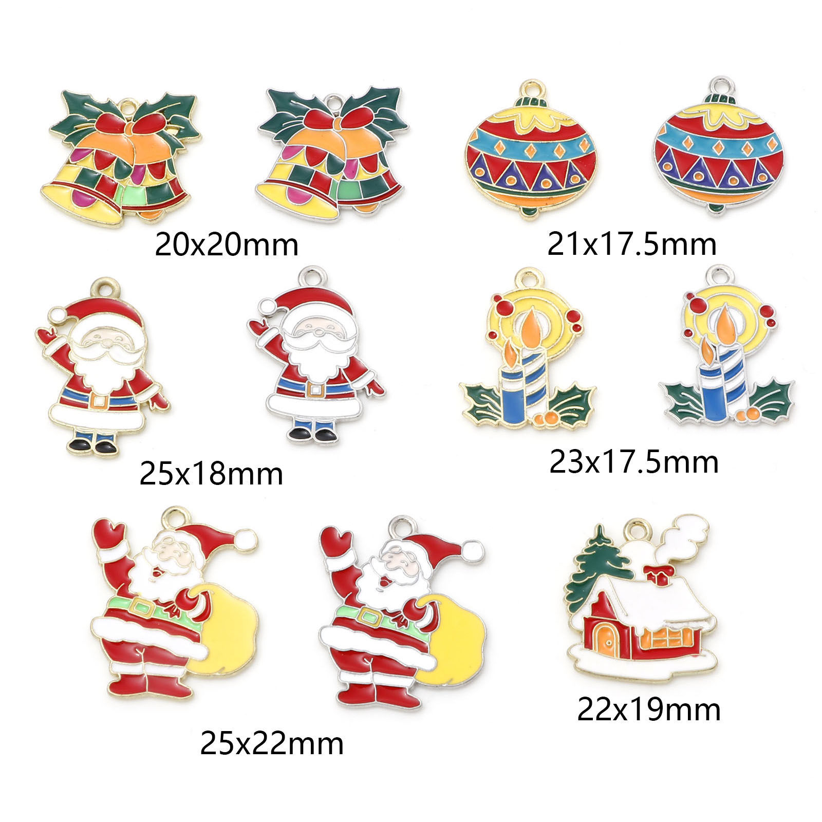 Picture of Zinc Based Alloy Christmas Charms Multicolor Enamel