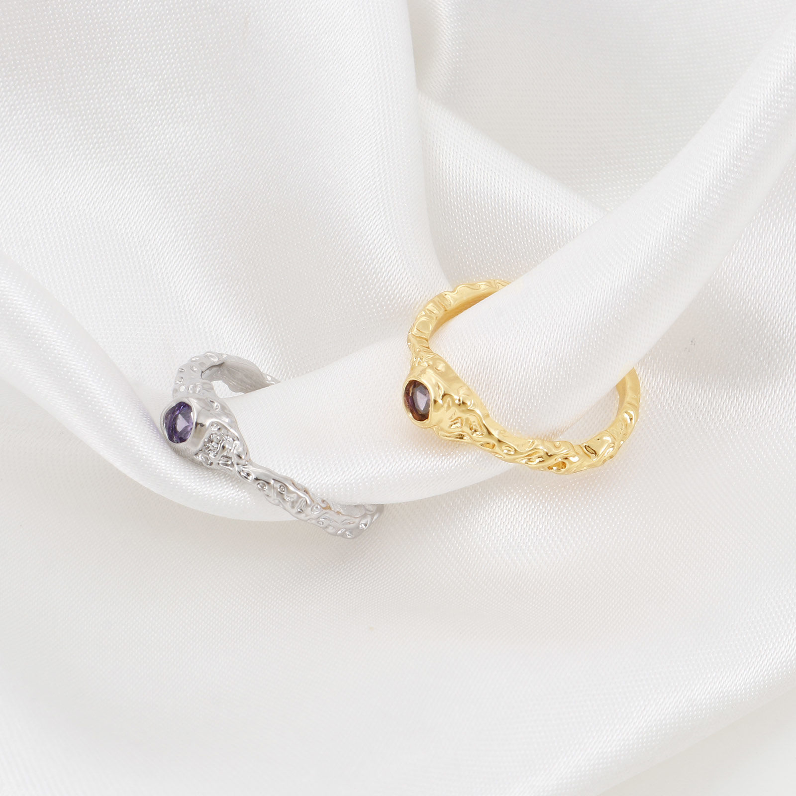 Picture of Copper Open Adjustable Rings Multicolor Face