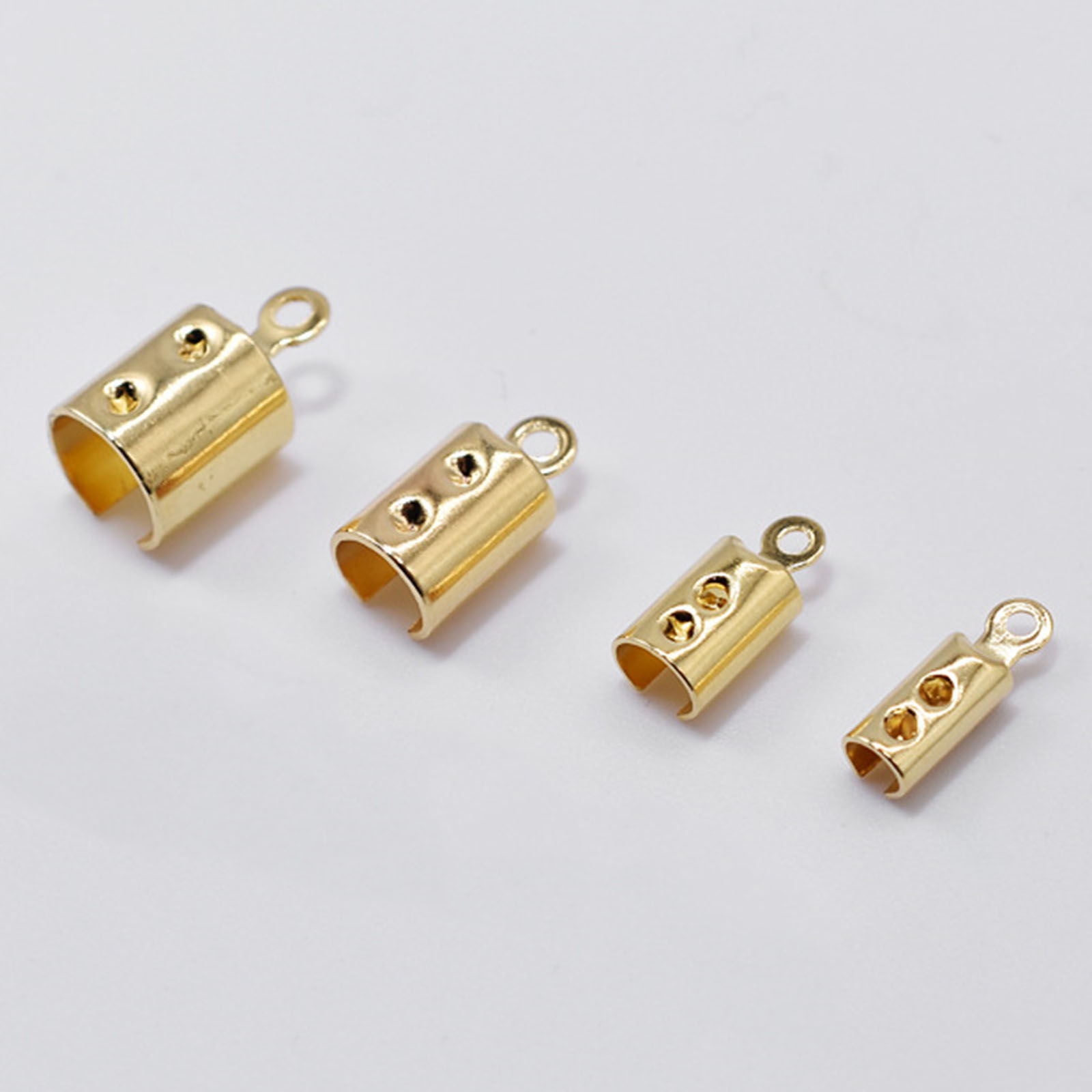 Imagen de 304 Acero Inoxidable Tapa Final Cilíndrico Chapado en Oro 100 Unidades