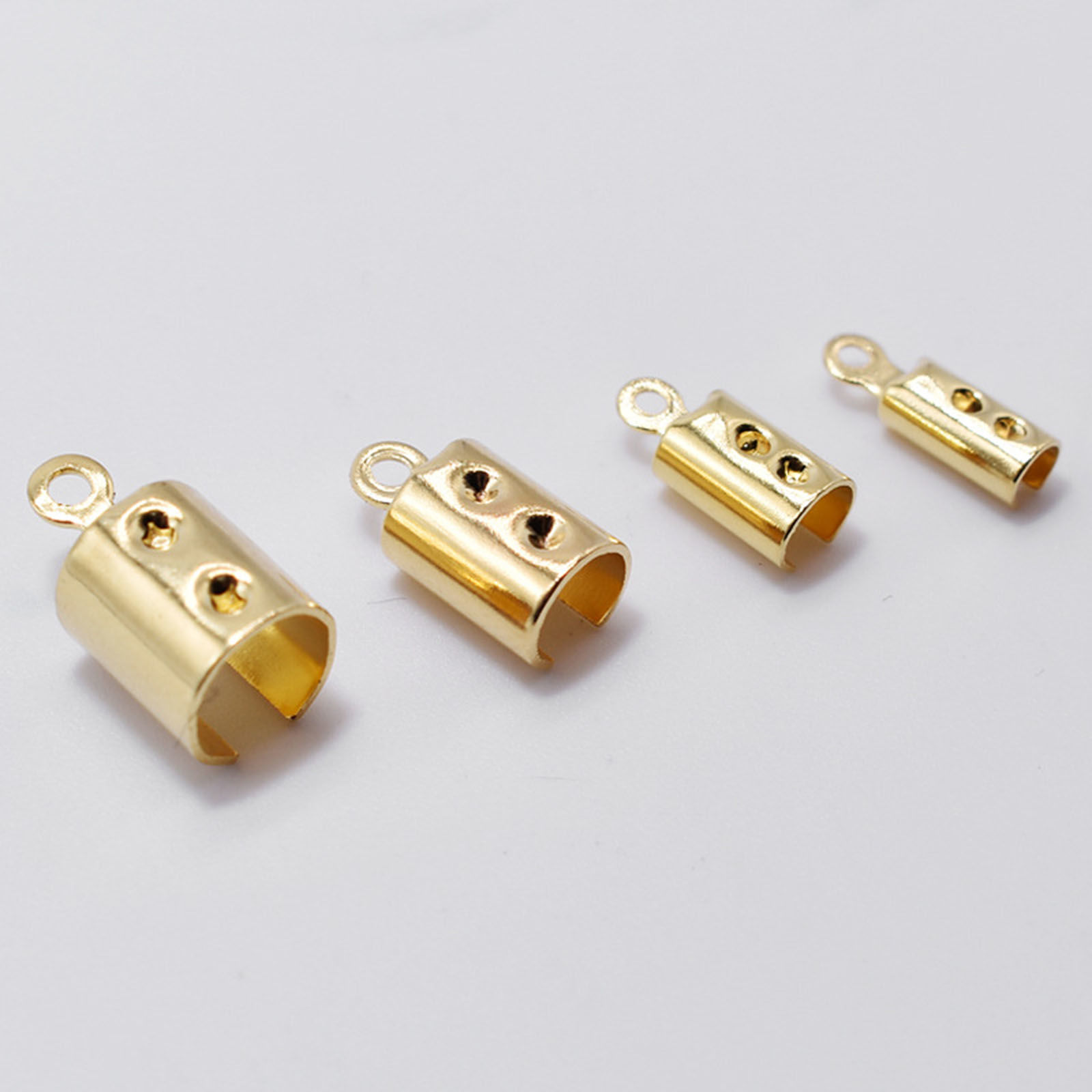 Imagen de 304 Acero Inoxidable Tapa Final Cilíndrico Chapado en Oro 100 Unidades