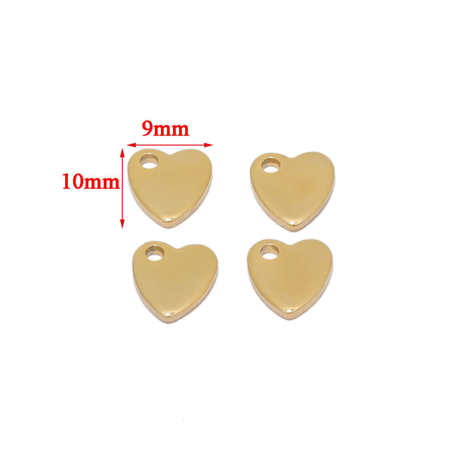 Picture of 304 Stainless Steel Valentine's Day Charms Multicolor Heart 10mm x 9mm