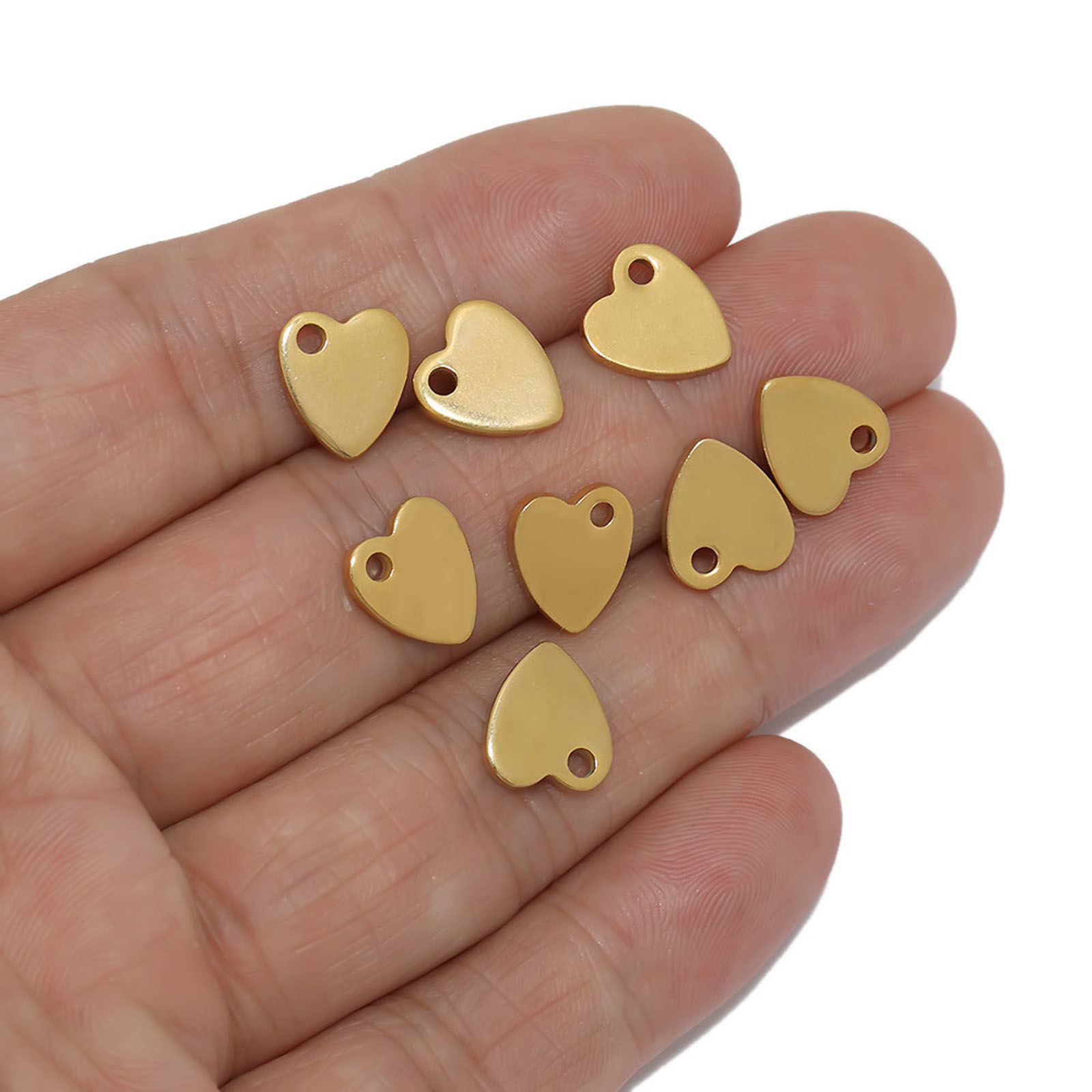 Picture of 304 Stainless Steel Valentine's Day Charms Multicolor Heart 10mm x 9mm