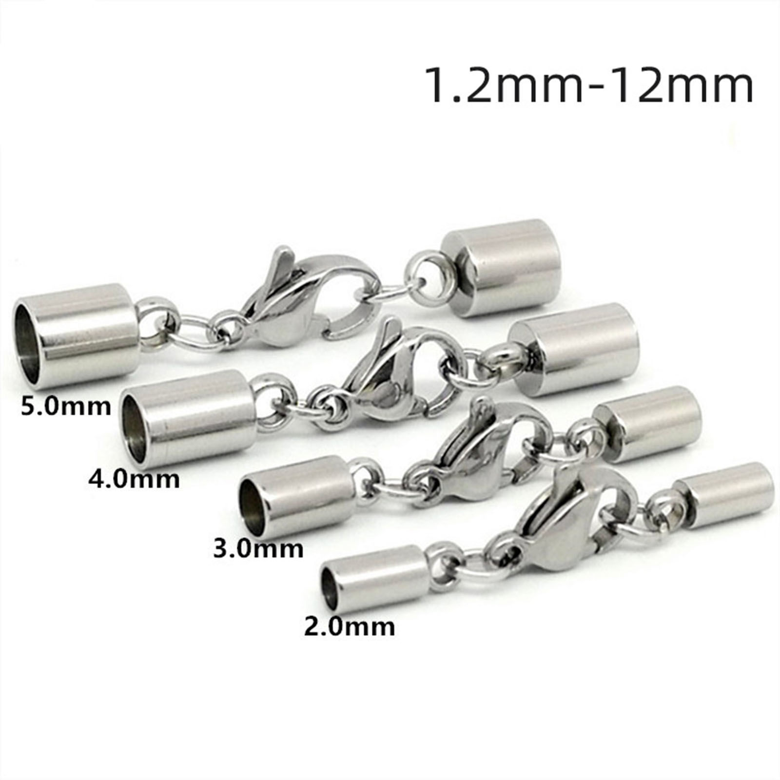 Picture of 304 Stainless Steel Cord End Caps Cylinder Multicolor With Lobster Claw Clasp