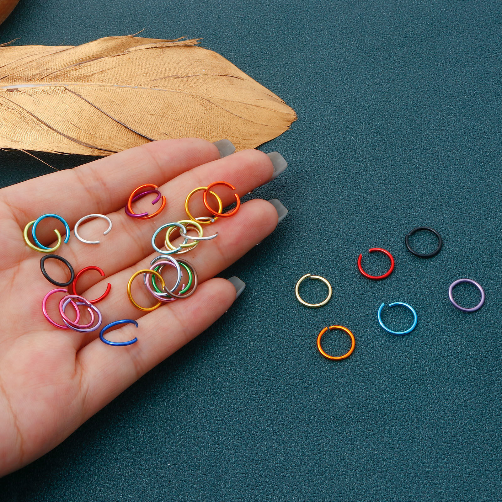 Imagen de 300 Unidades 10mm Diámetro, 1mm(18 gauge) Aluminio Abierto Argollas Multicolor Ronda