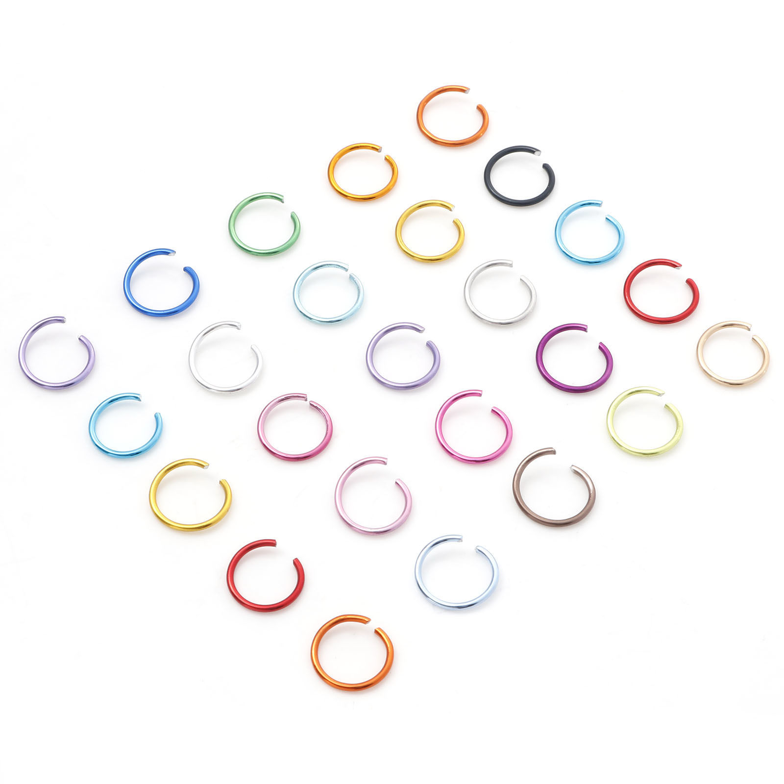 Imagen de 300 Unidades 10mm Diámetro, 1mm(18 gauge) Aluminio Abierto Argollas Multicolor Ronda
