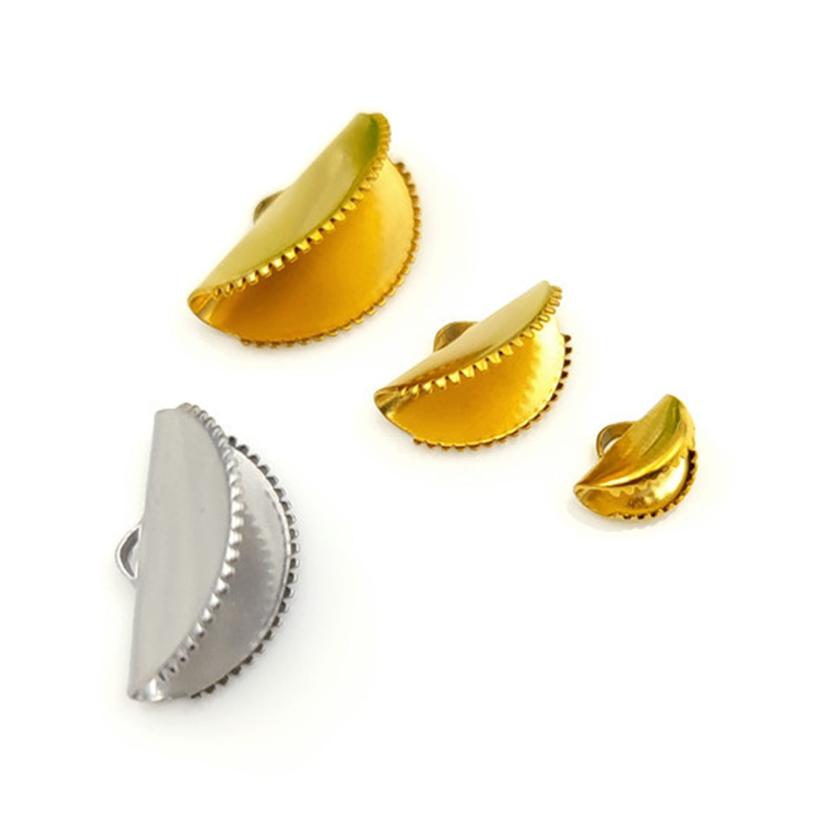 Imagen de 304 Acero Inoxidable Cinta Crimp final En forma de abanico Multicolor 10 Unidades