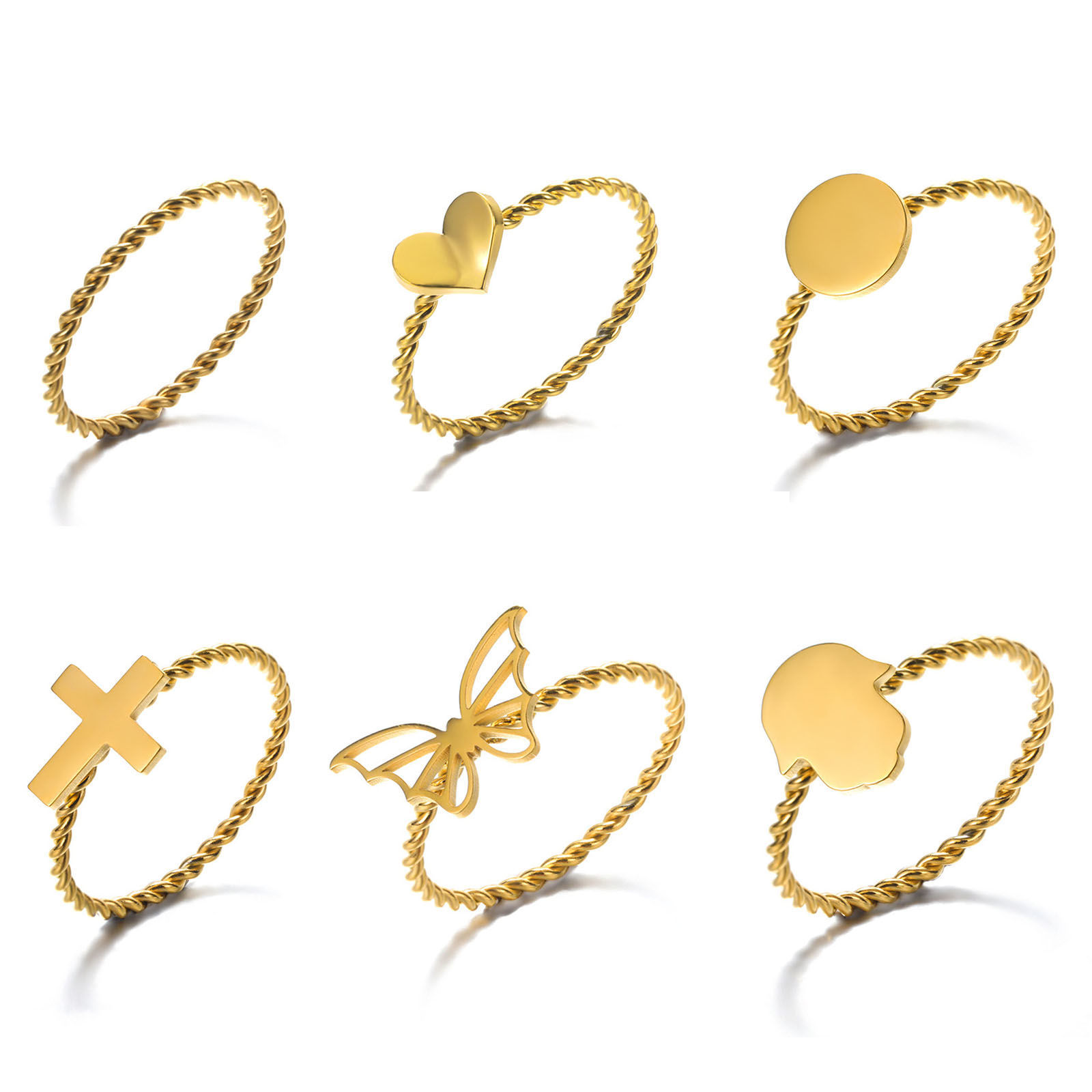 Picture of 304 Stainless Steel Unadjustable Rings Multicolor Braided