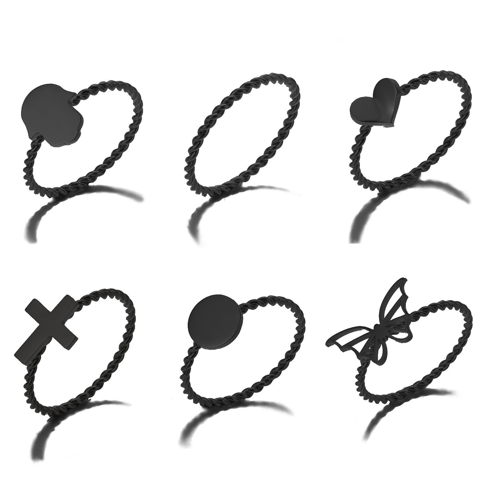 Picture of 304 Stainless Steel Unadjustable Rings Multicolor Braided