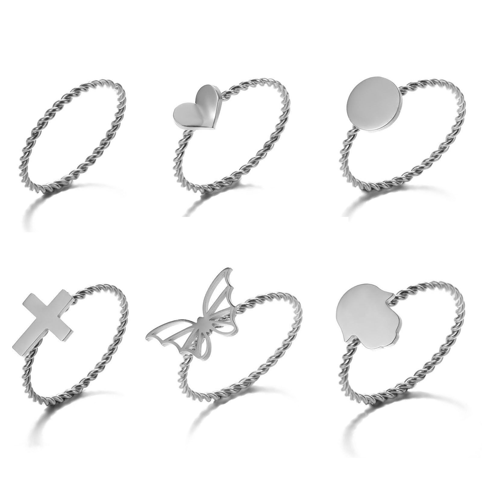 Picture of 304 Stainless Steel Unadjustable Rings Multicolor Braided