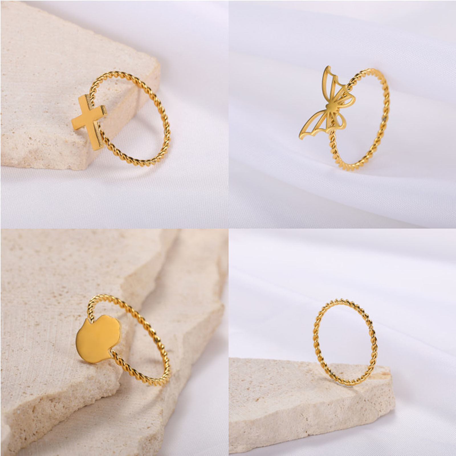 Picture of 304 Stainless Steel Unadjustable Rings Multicolor Braided