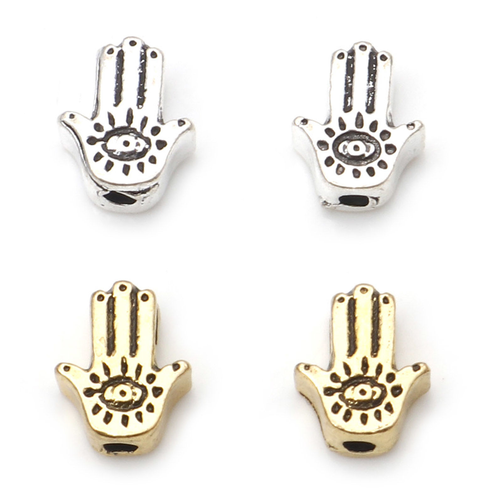 Imagen de Zamak Religión Cuentas Multicolor Palma Ojo Aprox 9mm x 7mm, Agujero: Aprox 1.4mm, 20 Unidades