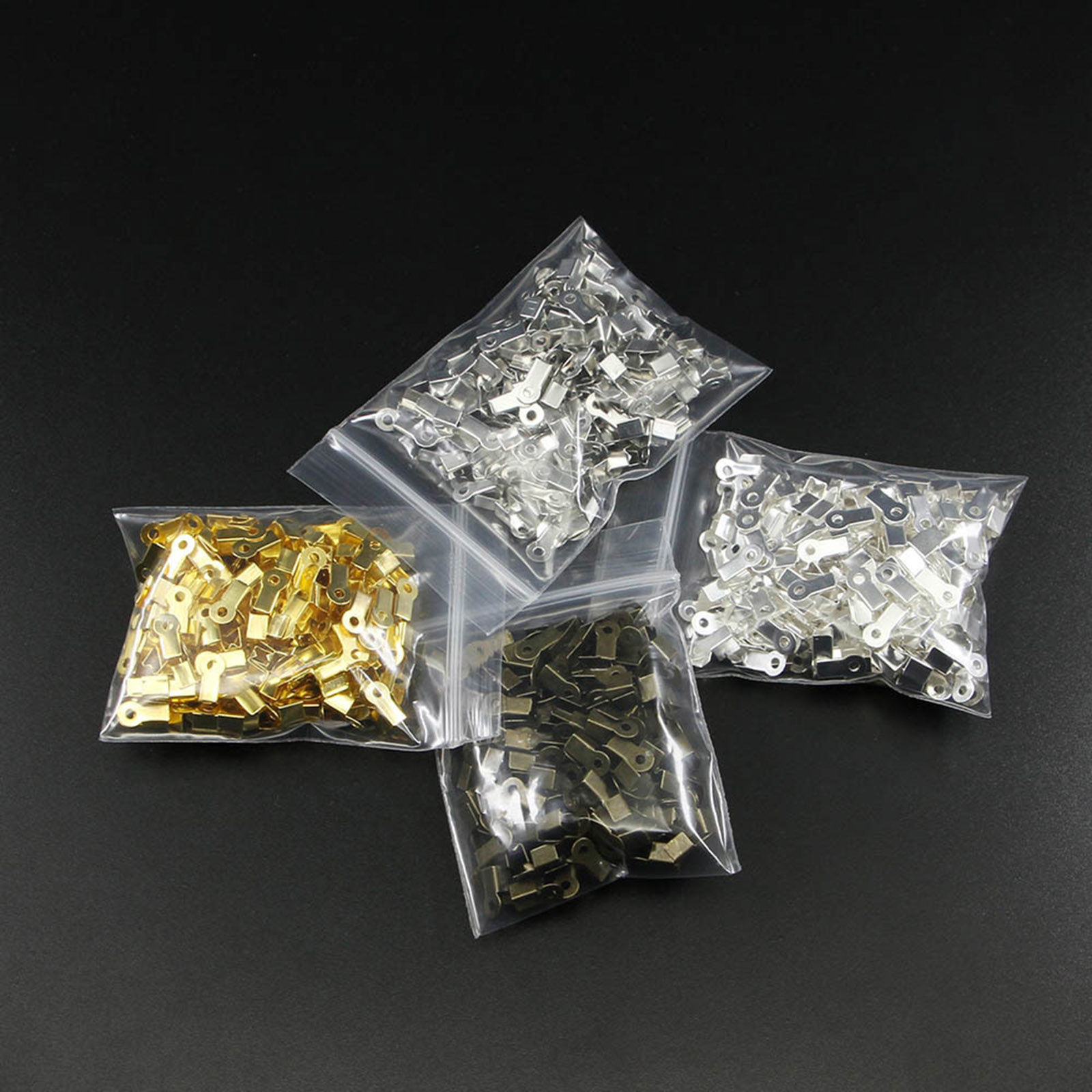 Imagen de Hierro Cuerda Extremos Crimp Tapas Para Pulsera Collar Joyería Rectángulo Multicolor 200 Unidades