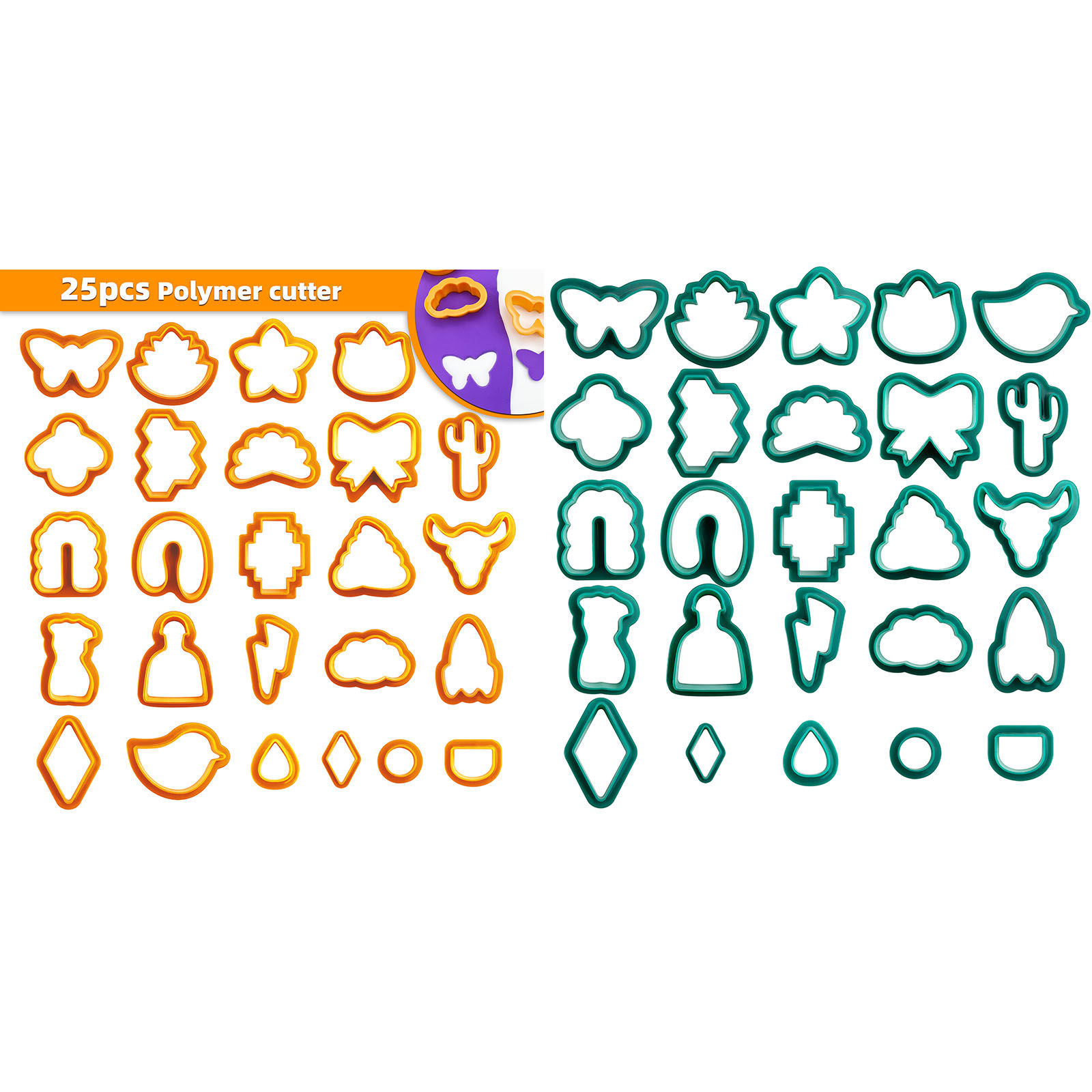 Изображение ABS Пластик Инструменты для Глины Разноцветный Бабочка Кактус 1 Комплект ( 25 ШТ/Комплект)