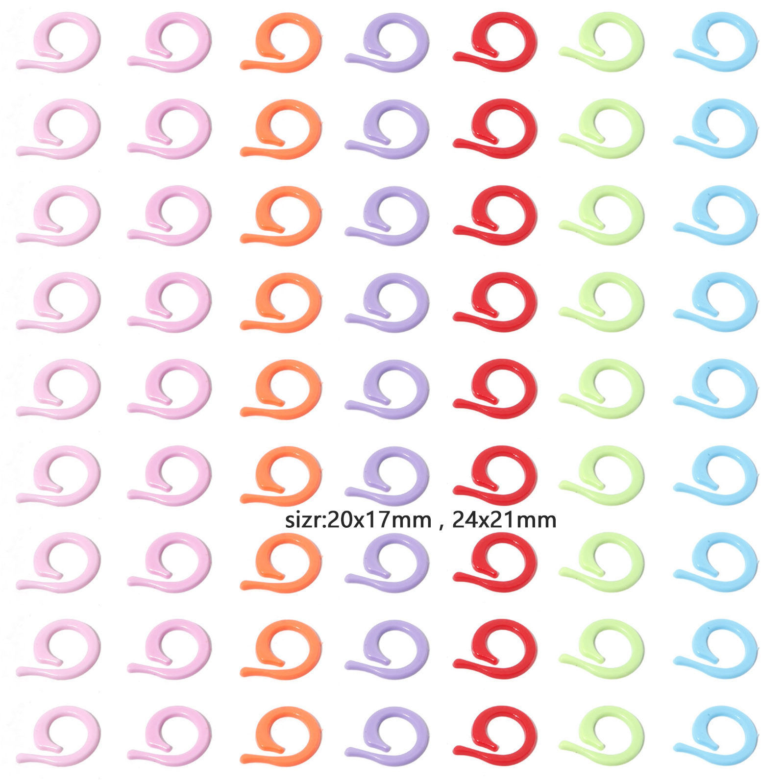 Picture of Plastic Knitting Stitch Markers Spiral At Random Color