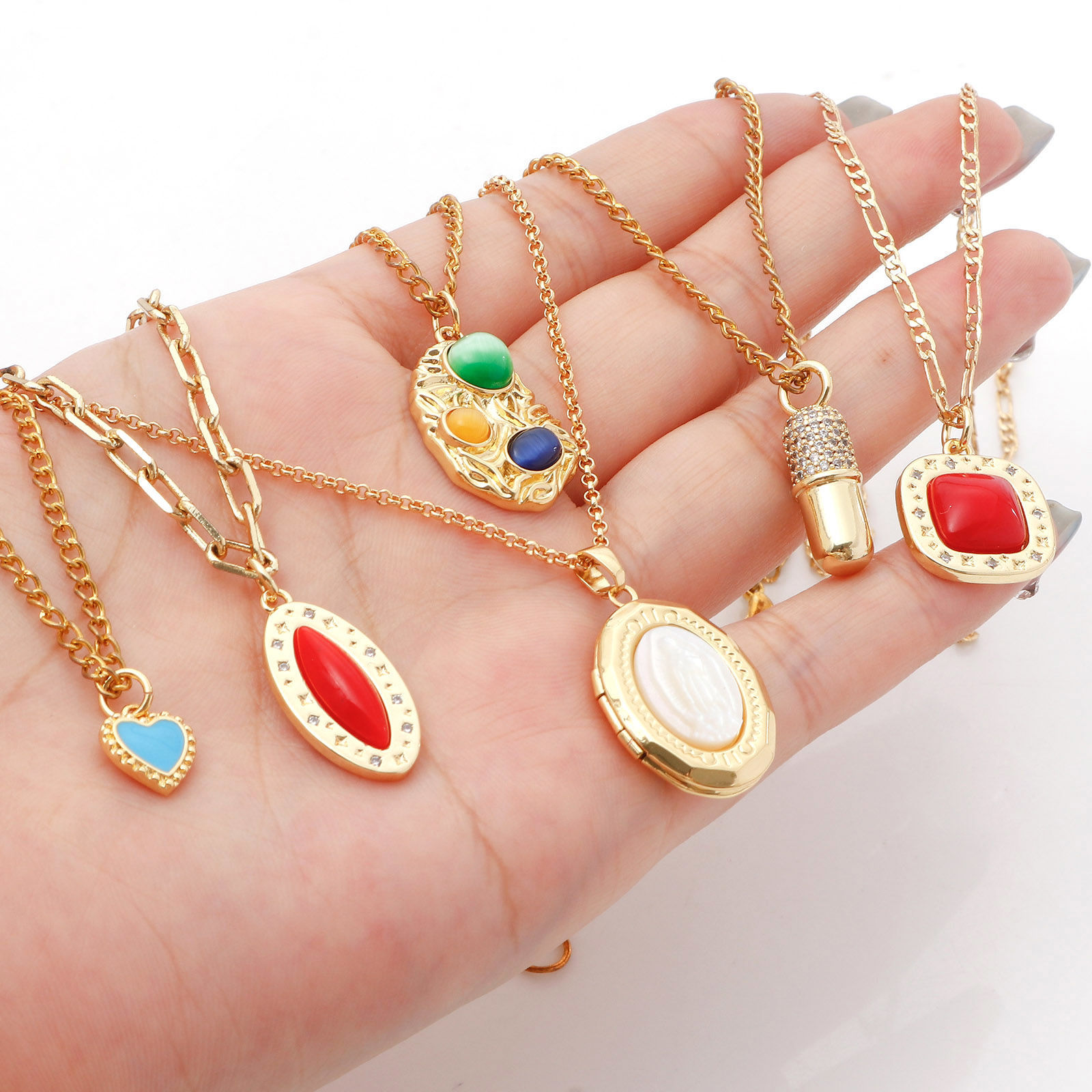 Picture of Brass Charms Gold Plated Multicolor Geometric Angel