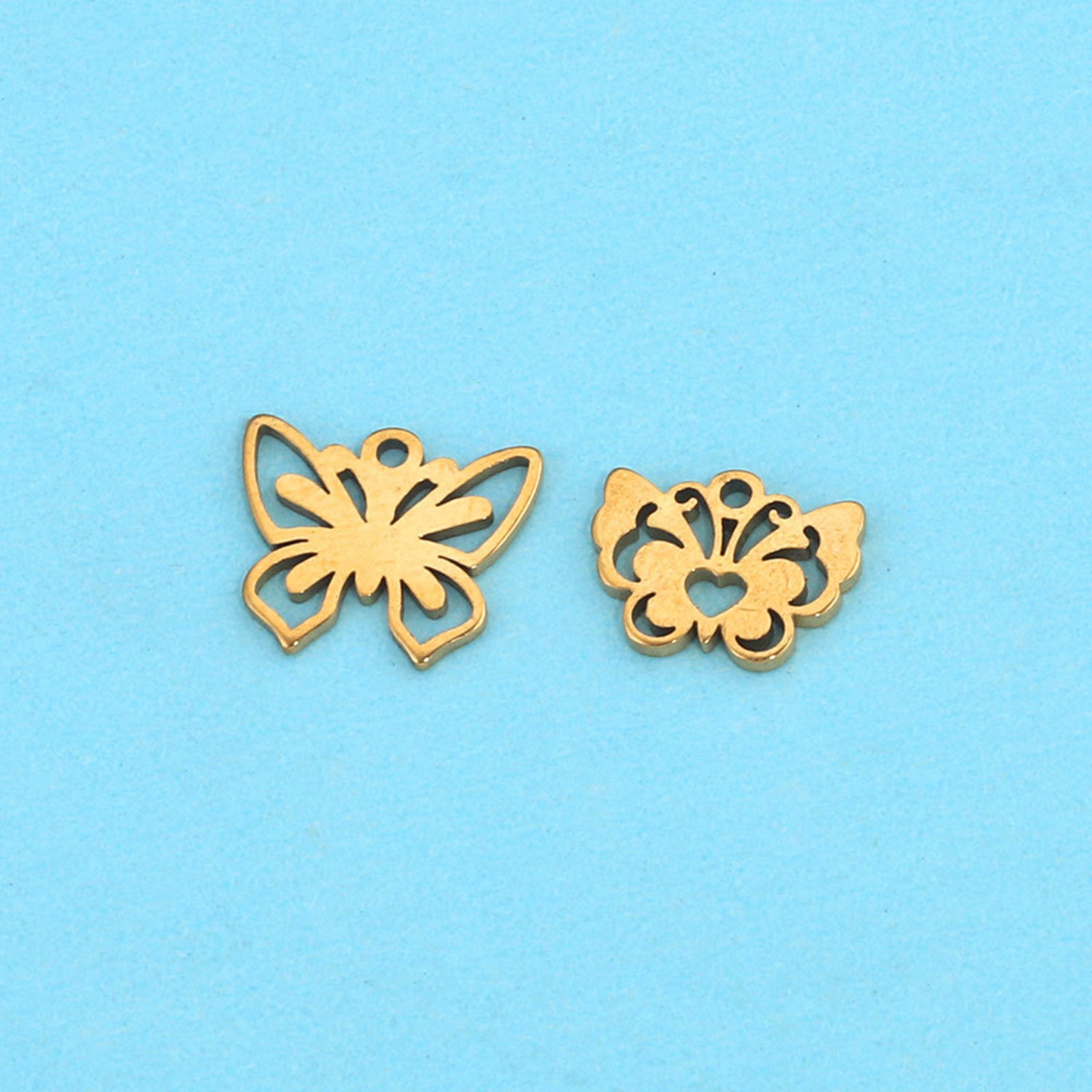 Imagen de 304 Acero Inoxidable Colgantes Charms 18k Chapado en Oro Hueco 5 Unidades